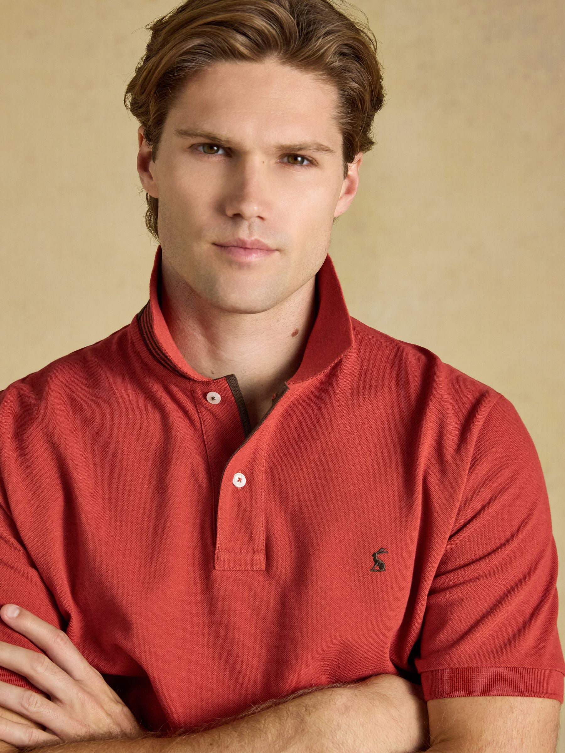 Woody Burnt Orange Cotton Pique Polo Shirt