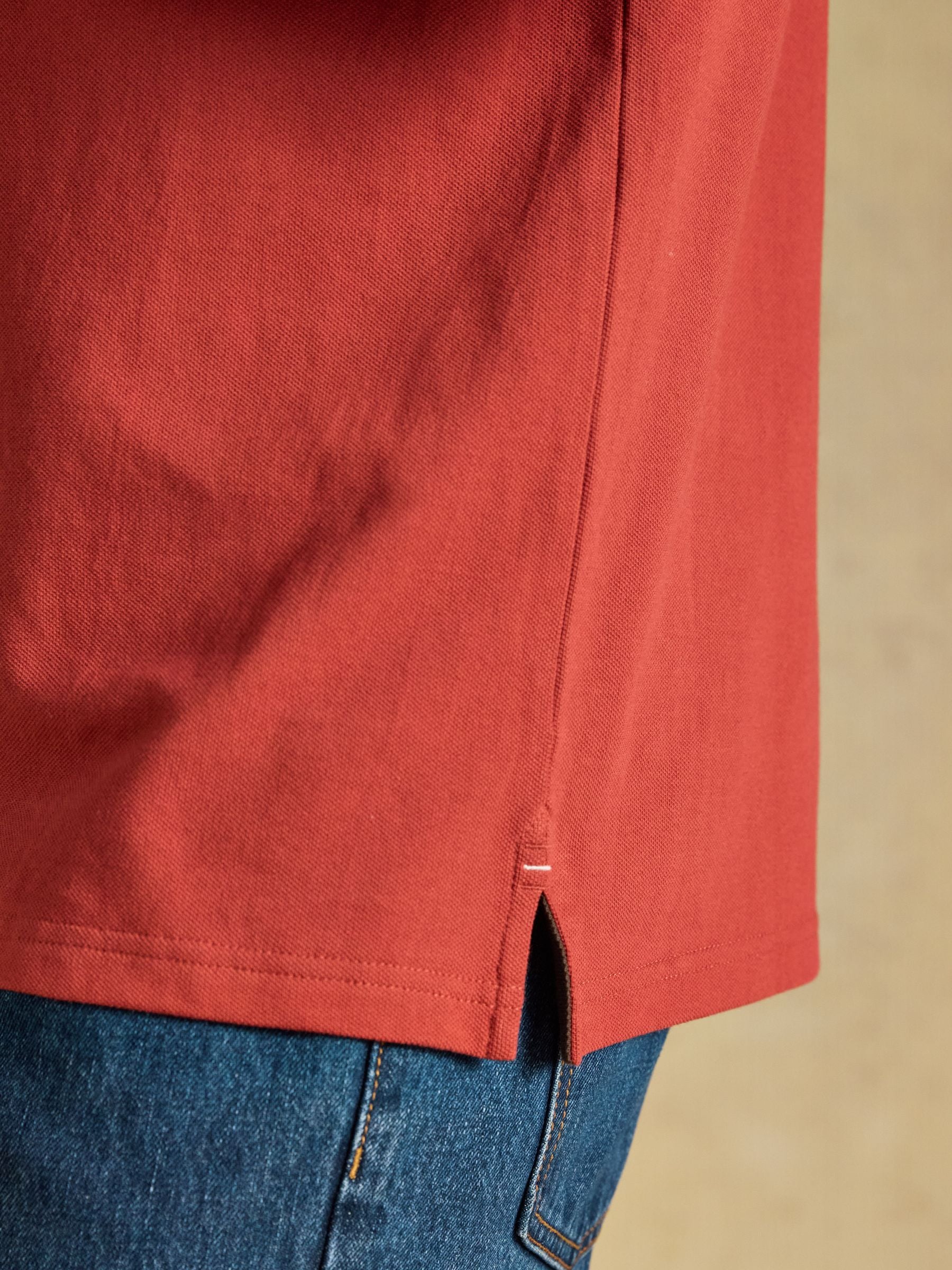 Woody Burnt Orange Cotton Pique Polo Shirt