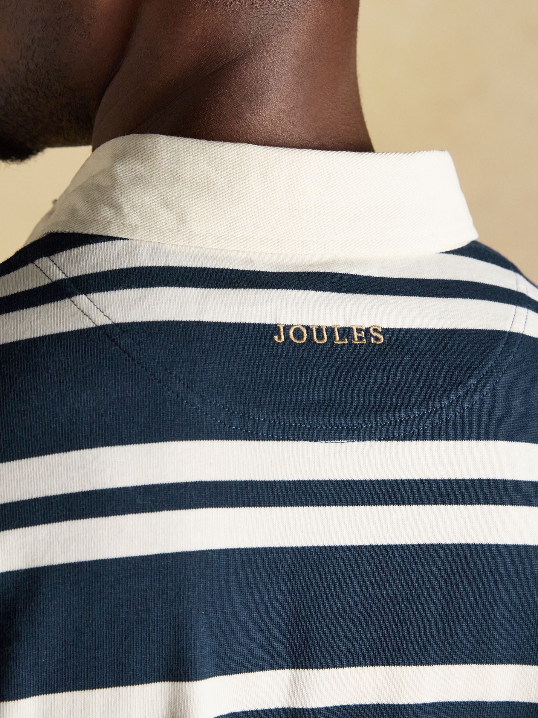 Rugby Club Navy & White Long Sleeve Striped Rugby Shirt