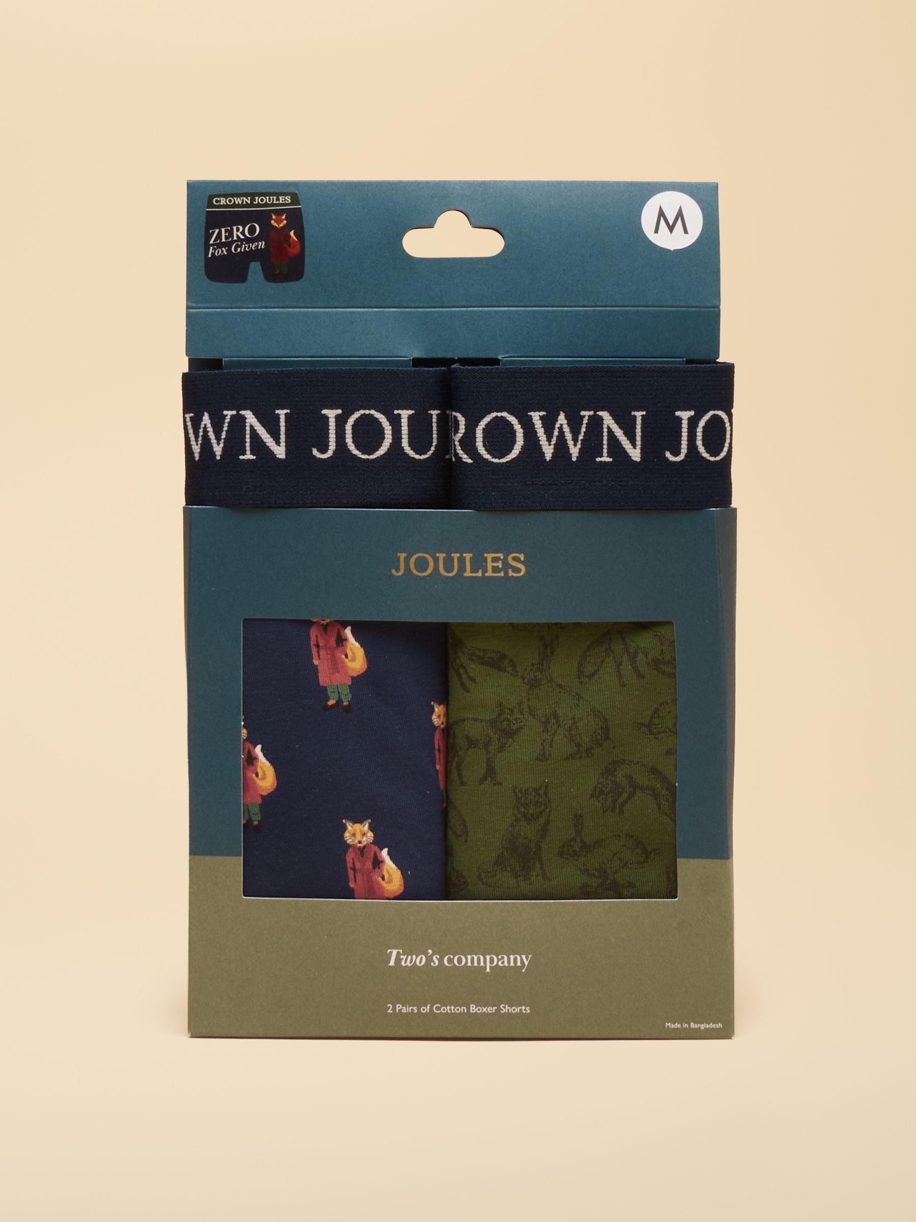 No Fox Given Green/Navy Cotton Jersey Boxer Shorts 2 pack