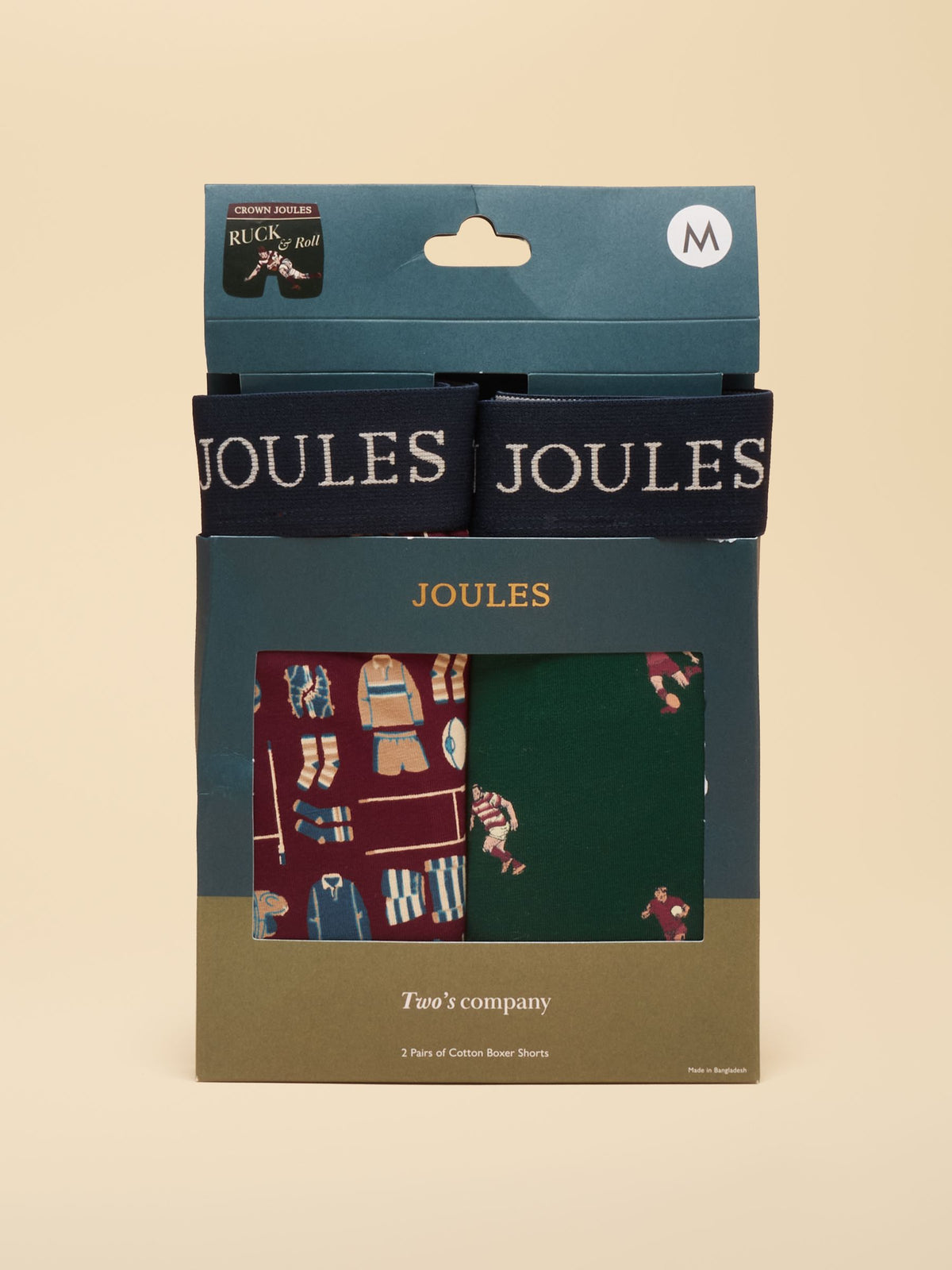 Cotton Jersey Boxer Shorts 2 pack - Red/Green