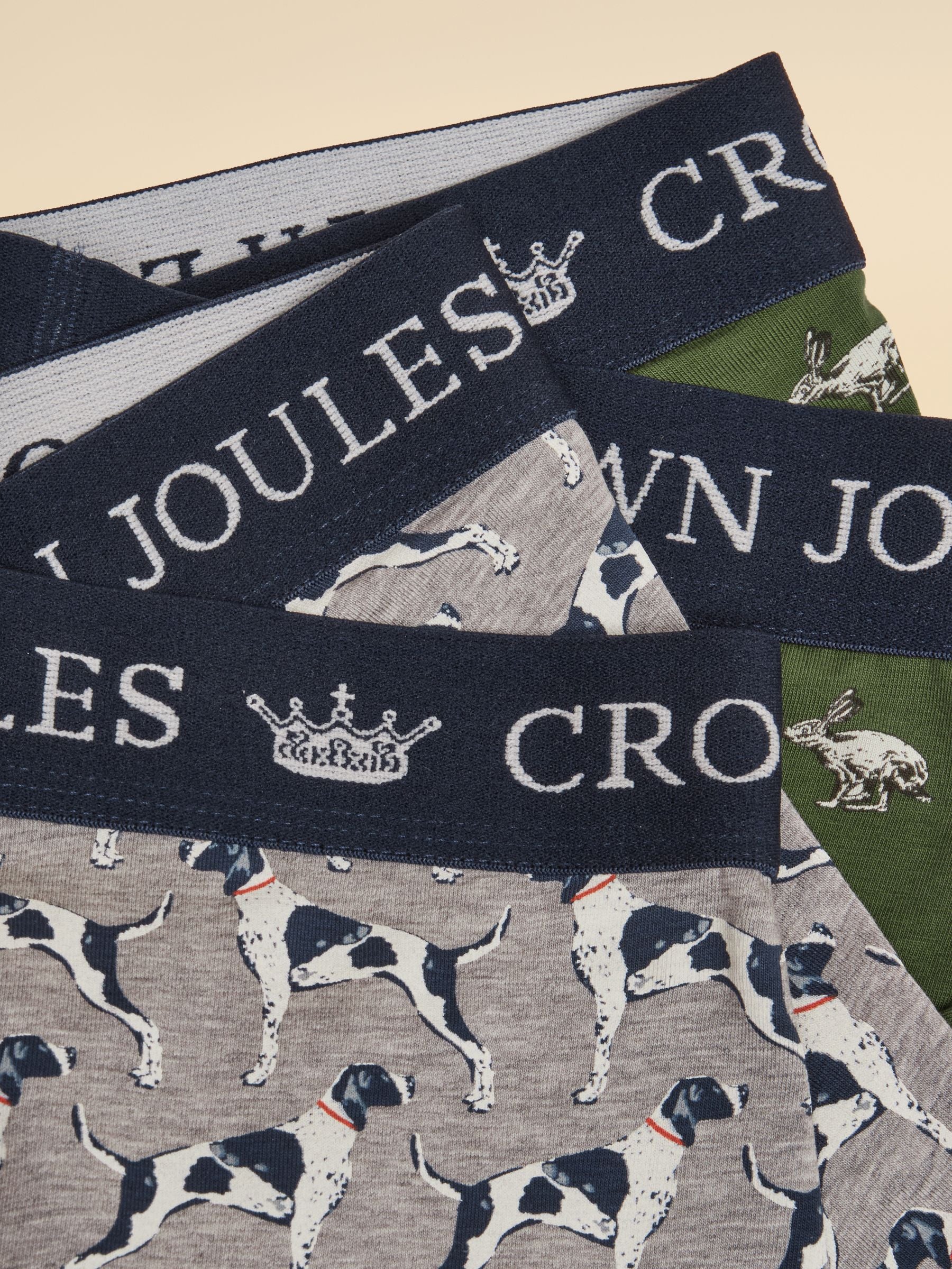 Hare Of The Dog Green/Grey Cotton Jersey Boxer Shorts 2 pack