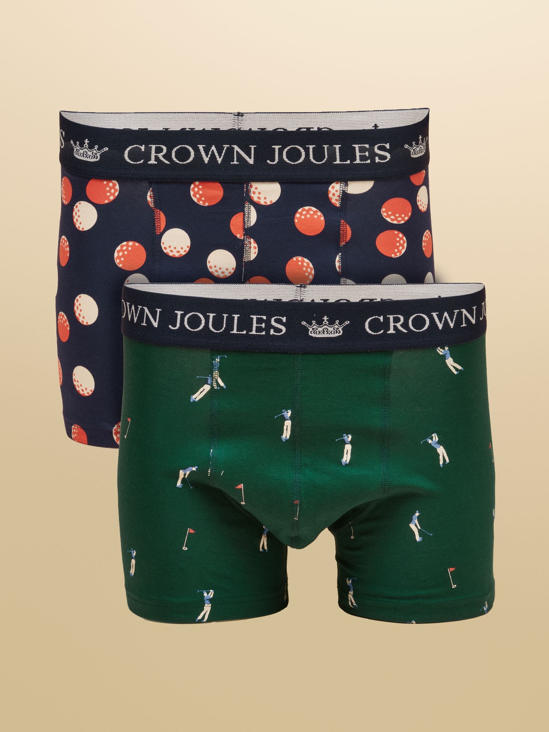Best By Par Green/Navy Cotton Jersey Boxer Shorts 2 pack