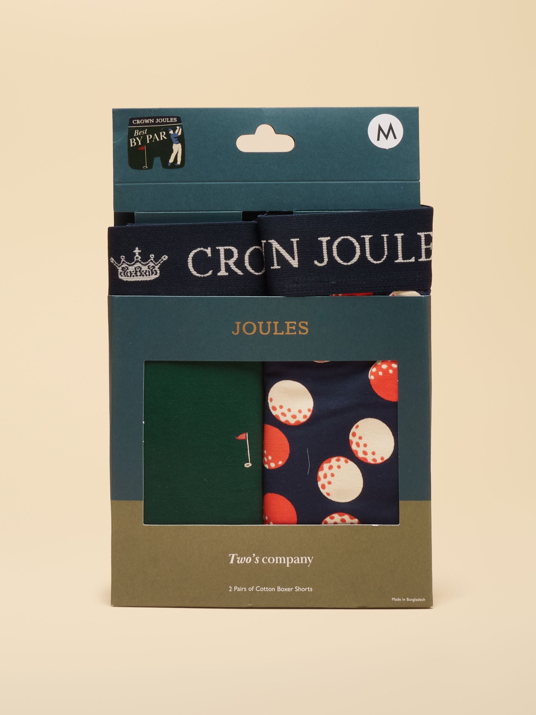Best By Par Green/Navy Cotton Jersey Boxer Shorts 2 pack