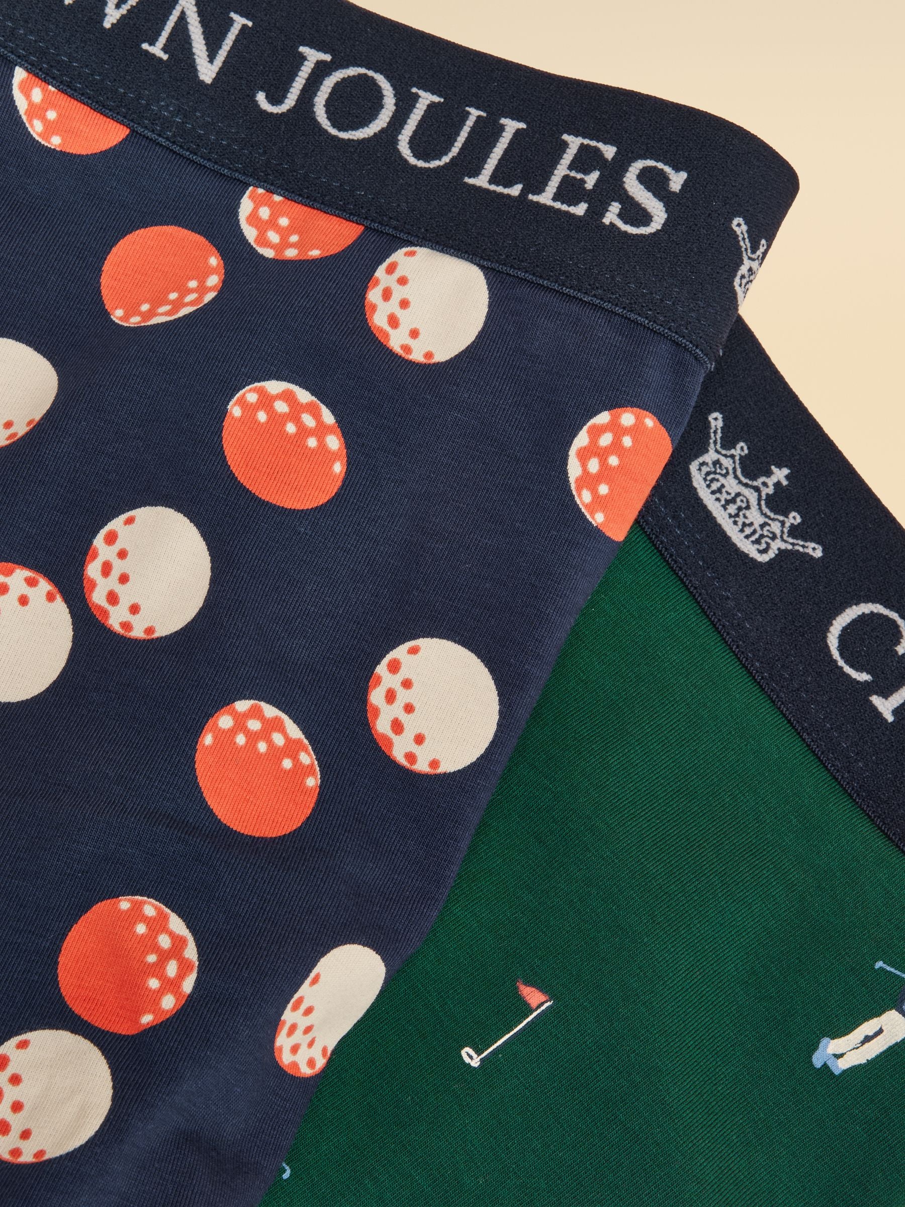 Best By Par Green/Navy Cotton Jersey Boxer Shorts 2 pack