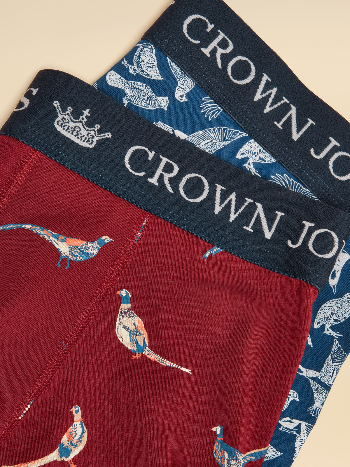 Cotton Jersey Boxer Shorts 2 pack - Navy/Burgundy