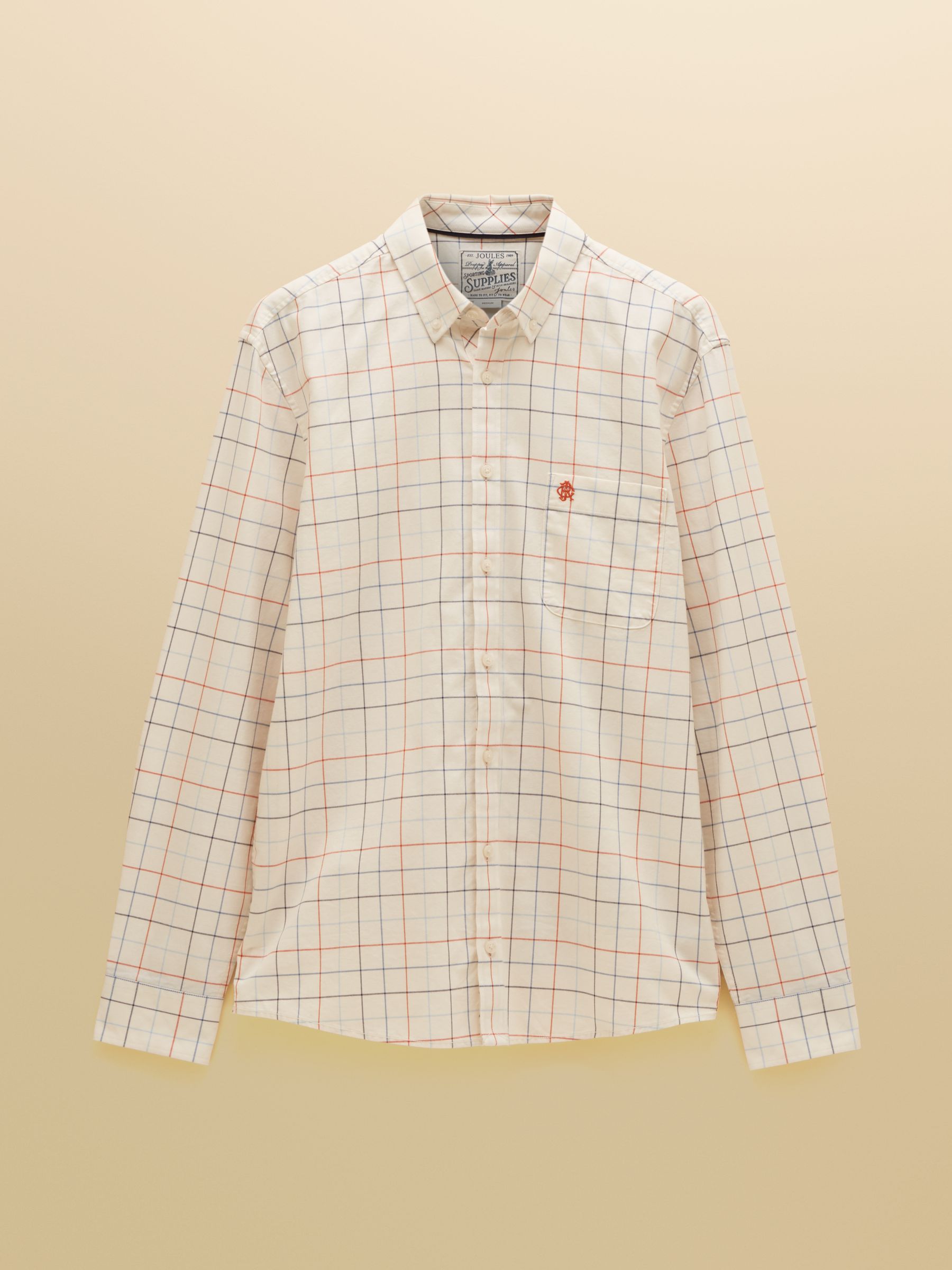 White Checked Classic Fit Cotton Oxford Shirt