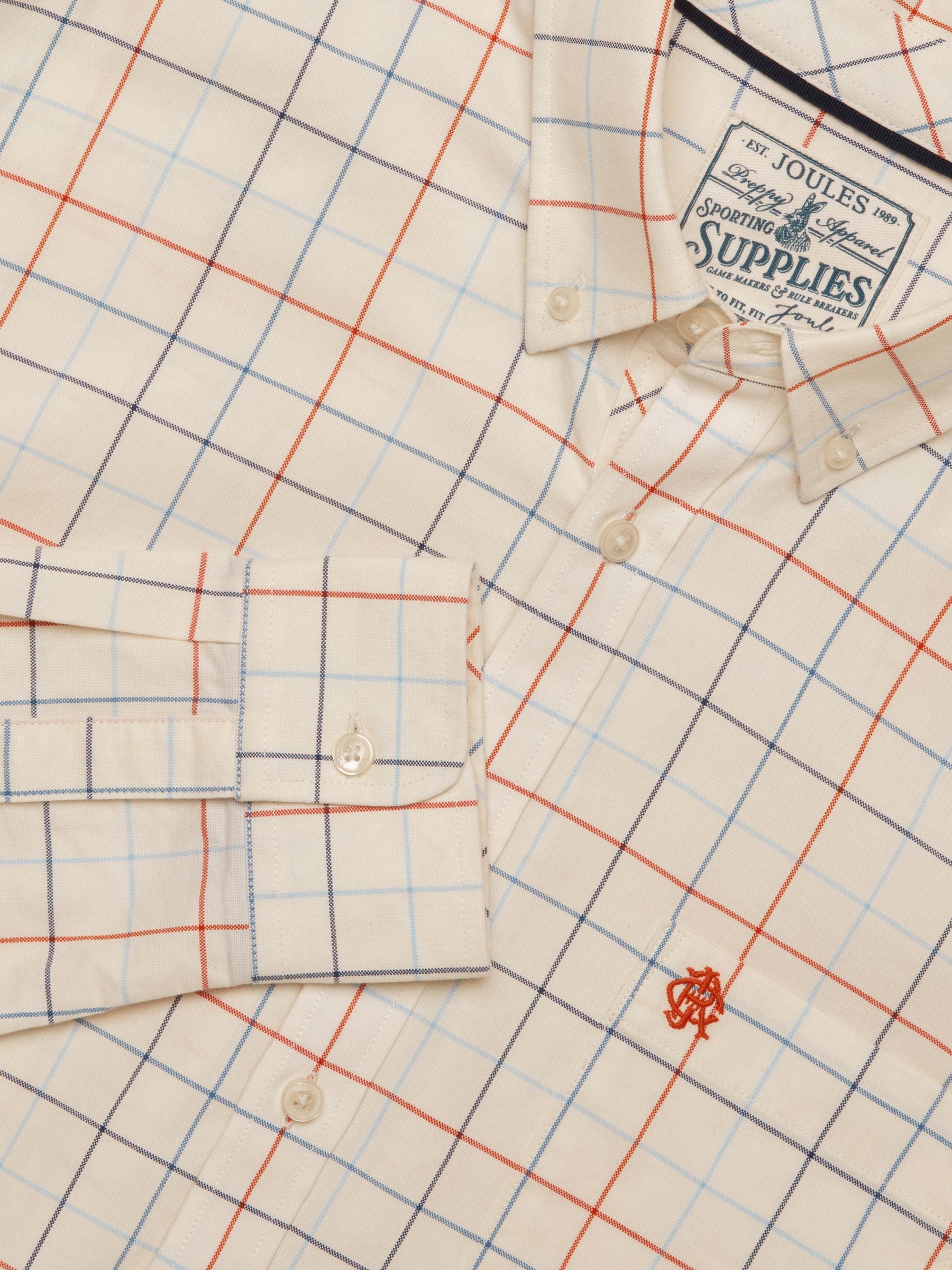 White Checked Classic Fit Cotton Oxford Shirt