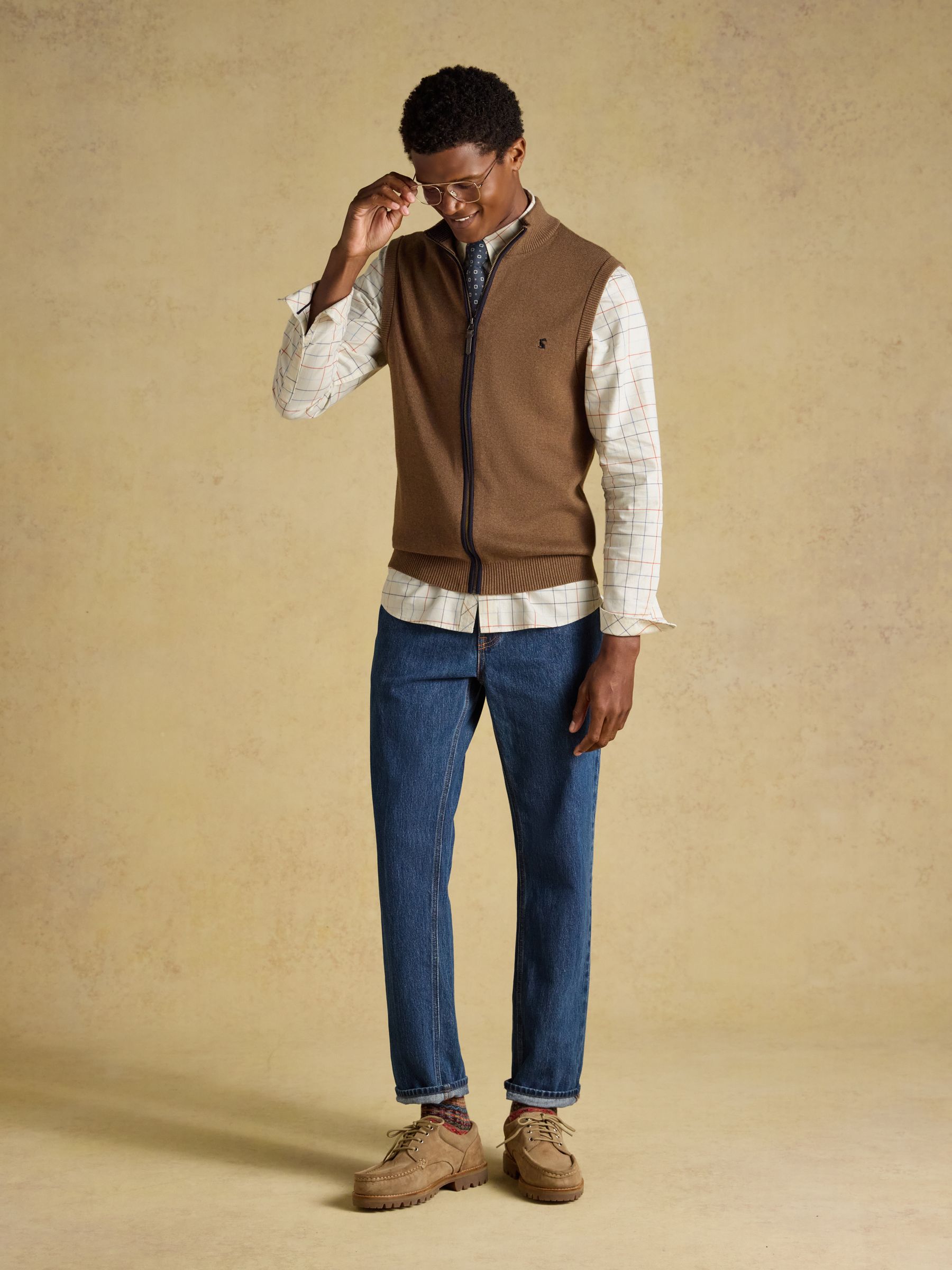 White Checked Classic Fit Cotton Oxford Shirt