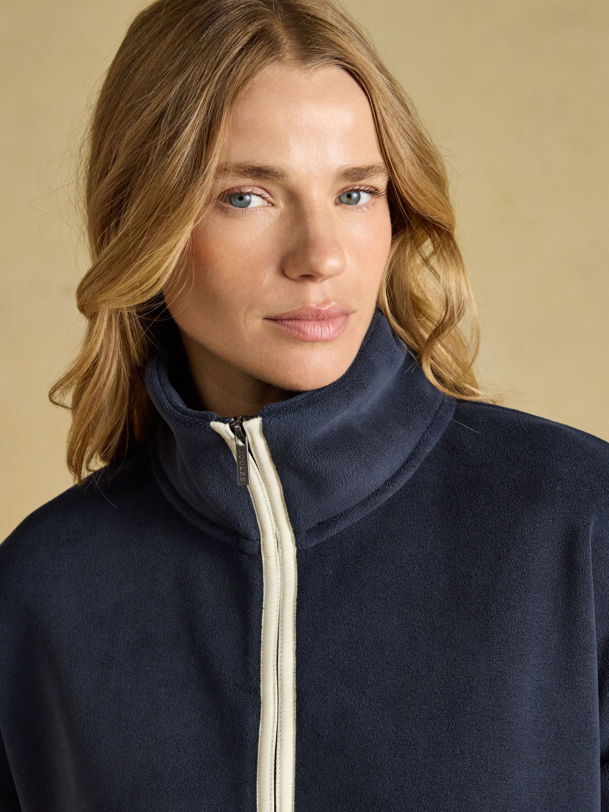 Quarter Zip Funnel Neck Fleece - Navy