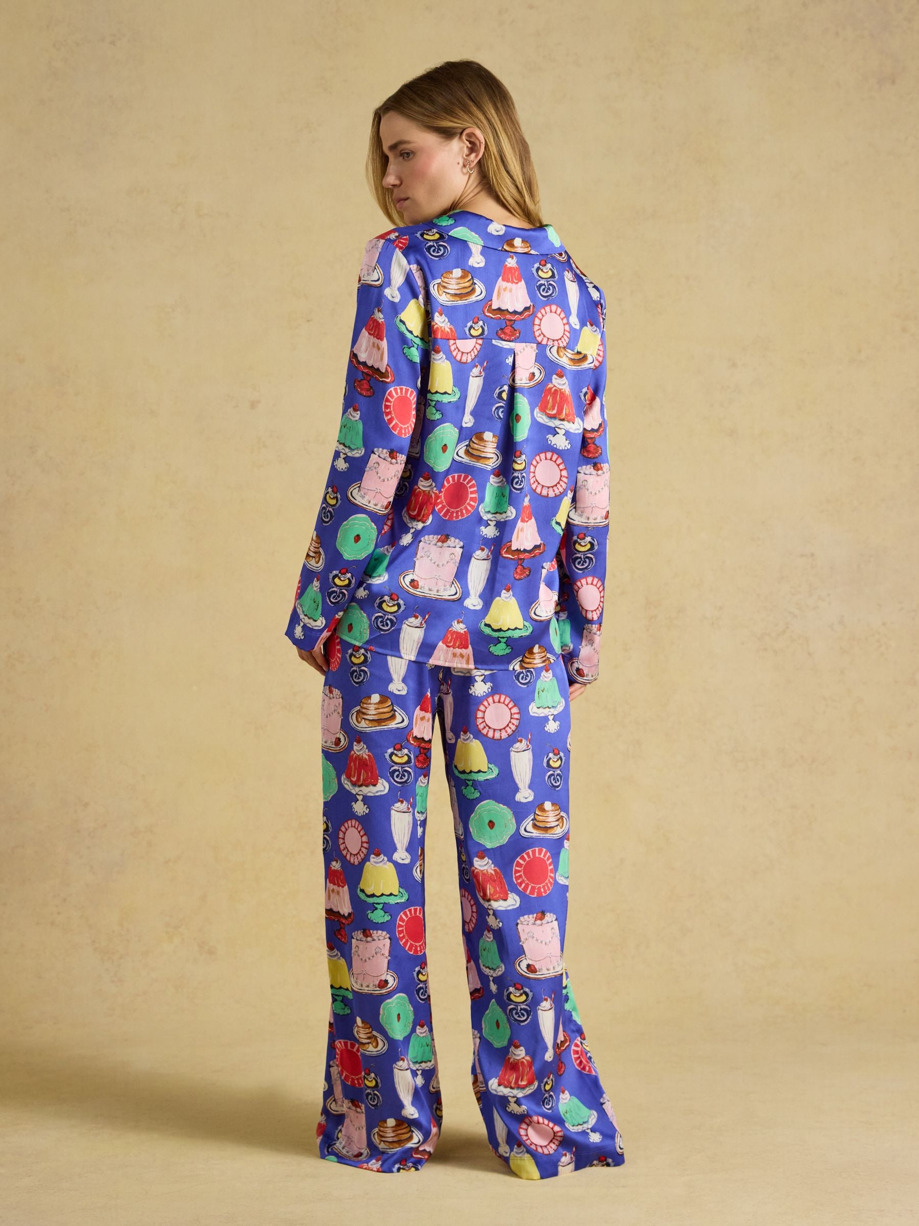 Bonnie Puddings Print Satin Long Sleeve Pyjama Set