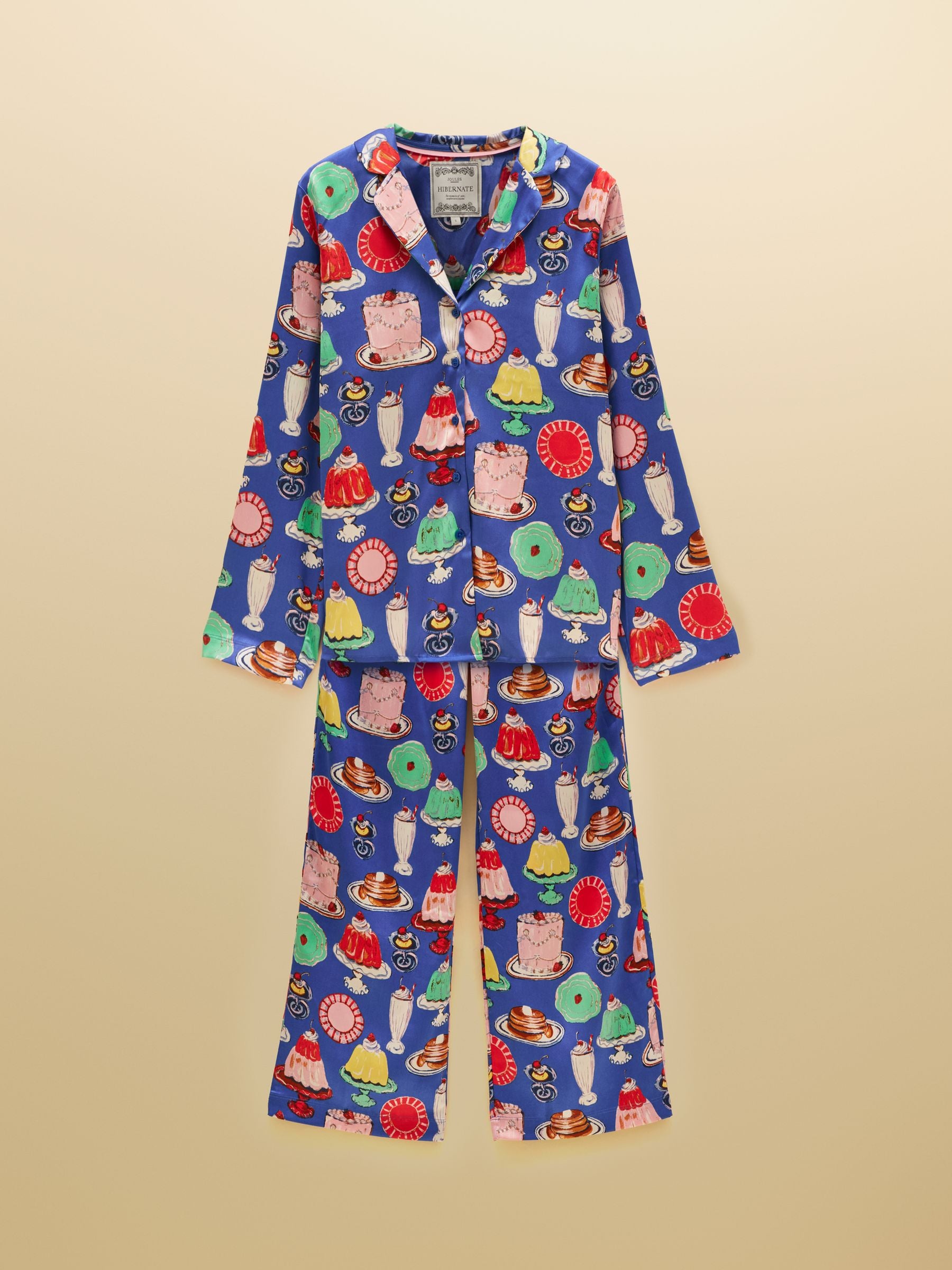 Bonnie Puddings Print Satin Long Sleeve Pyjama Set