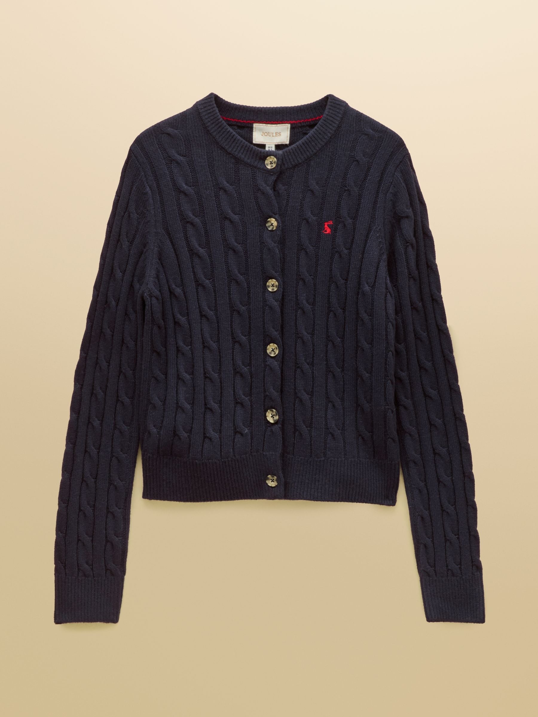Navy Cable Knit Button Up Cardigan