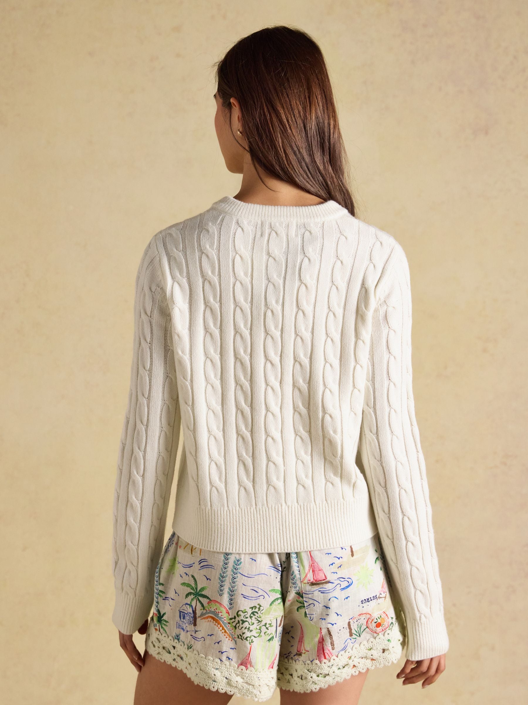 Cream Cable Knit Button Up Cardigan