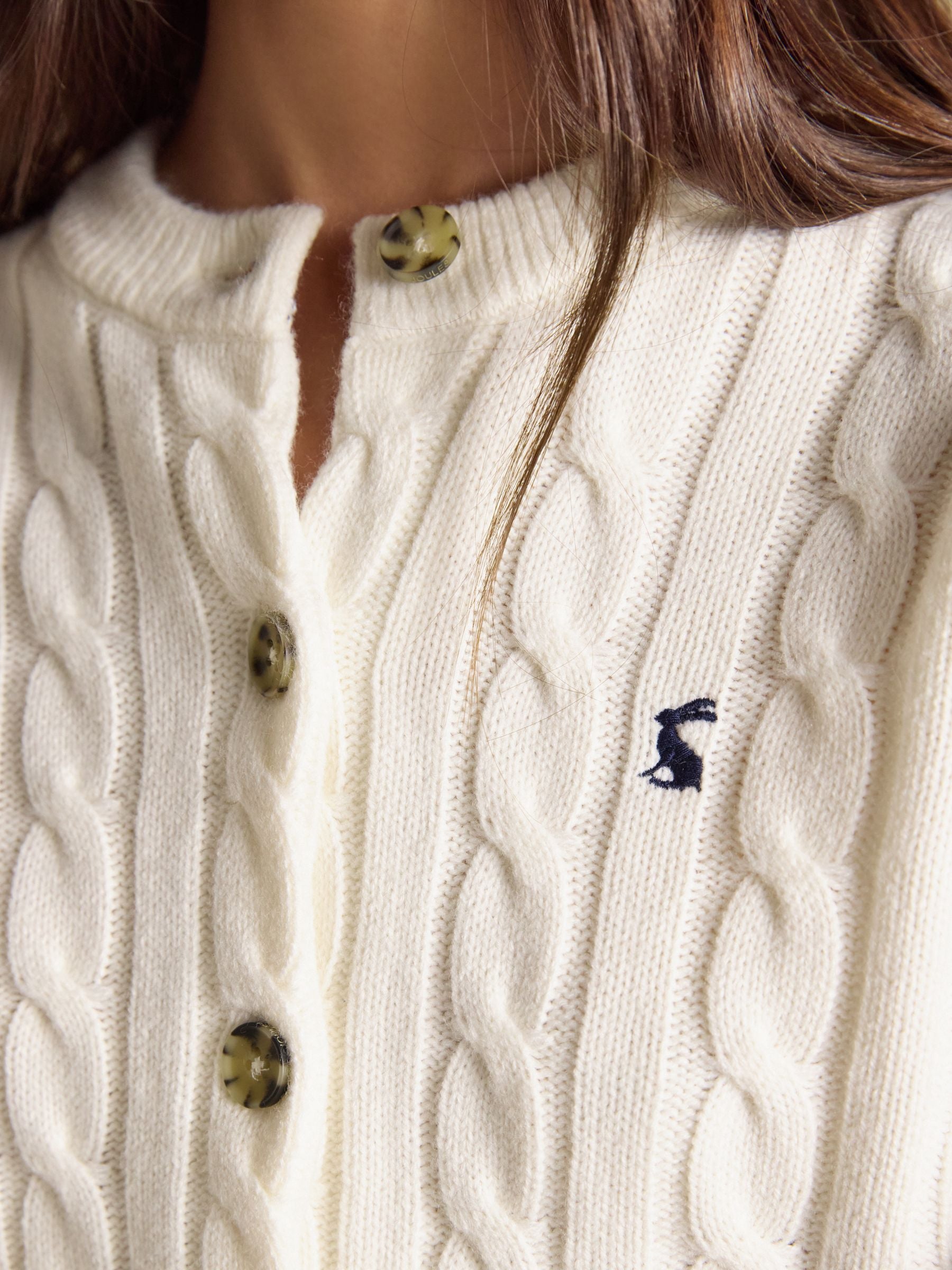 Cream Cable Knit Button Up Cardigan