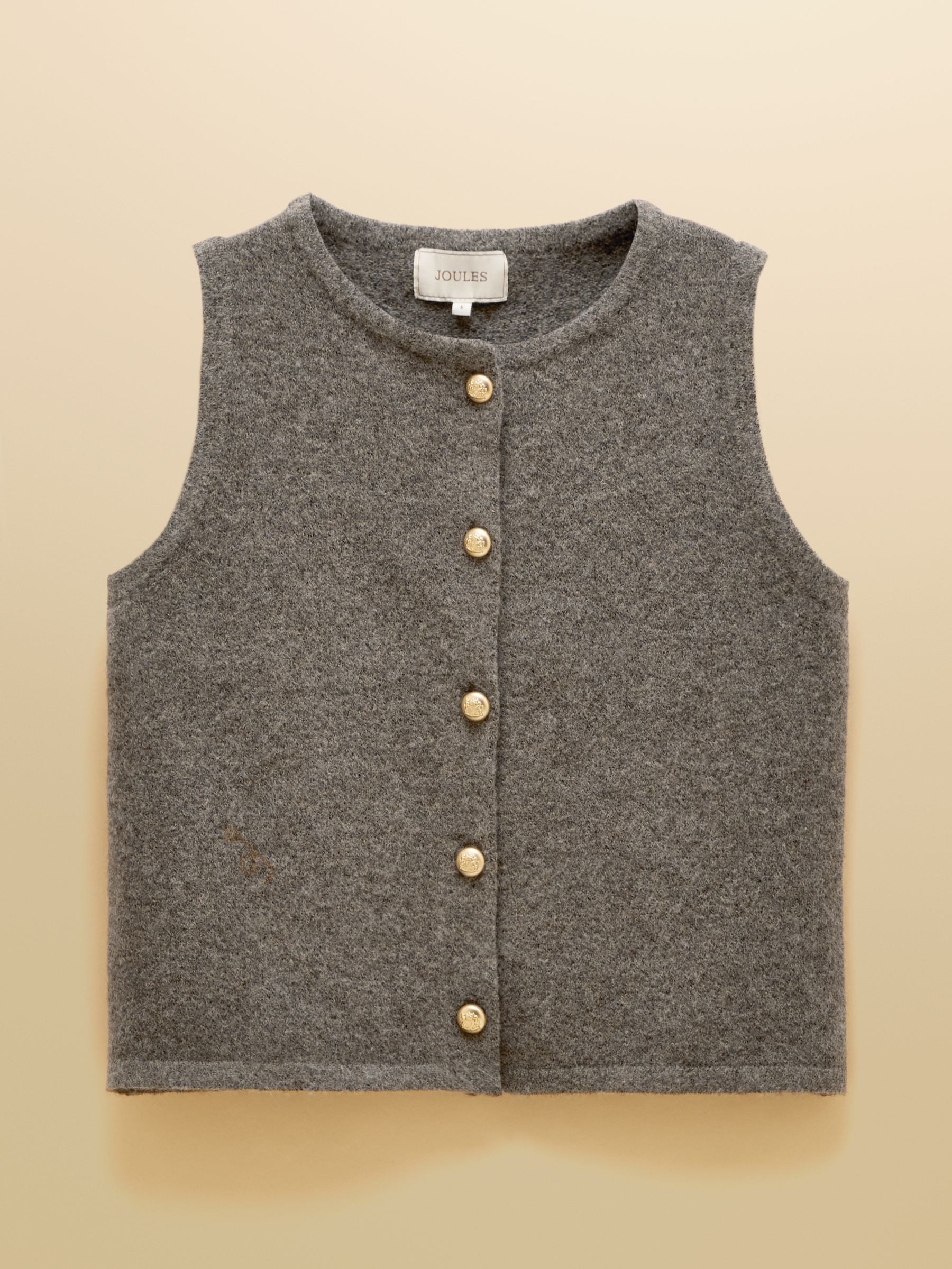 Holly Brown Button Through Knitted Vest