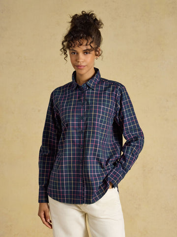 Boyfriend Oxford Navy Tattersall Shirt