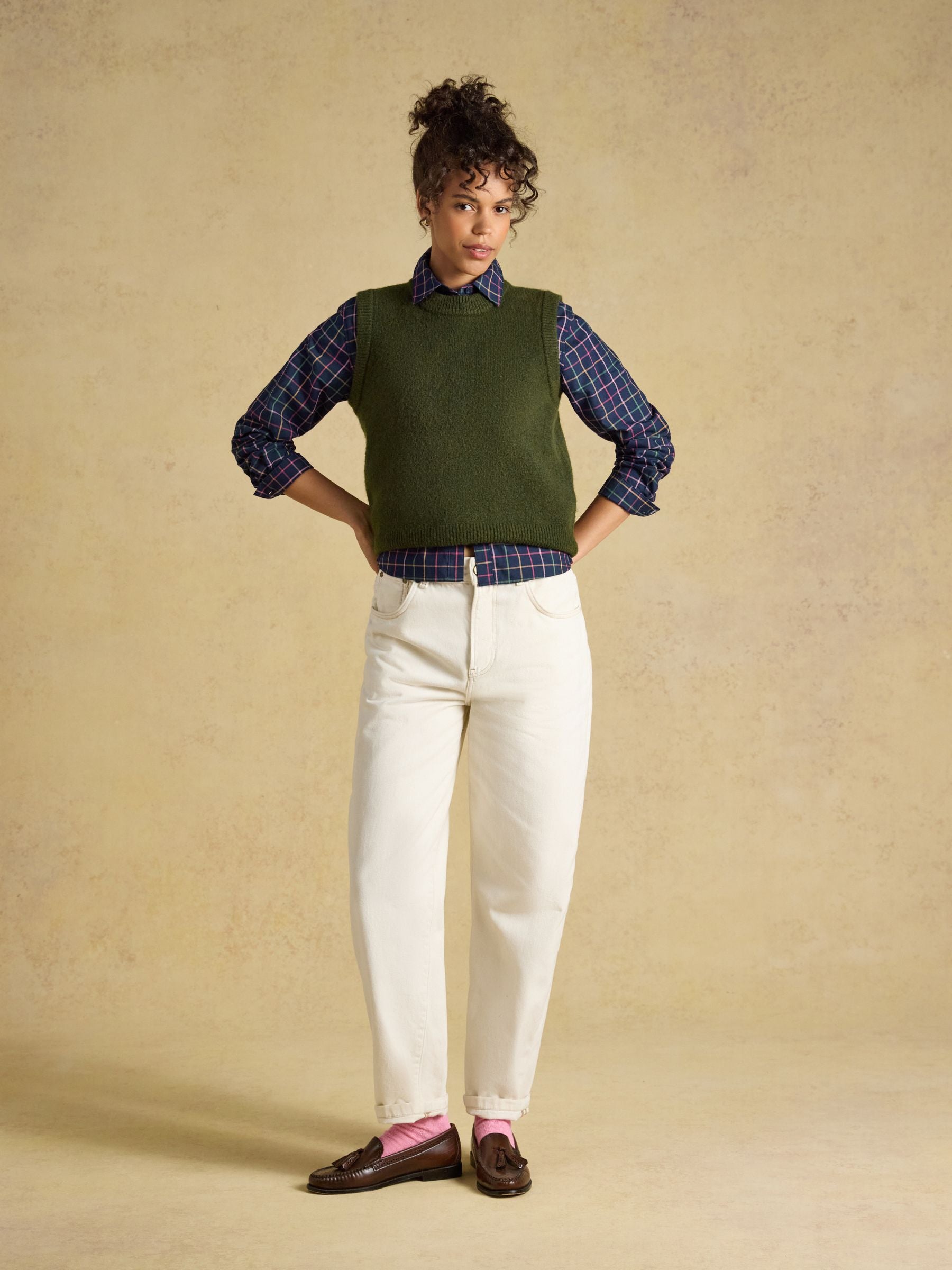Boyfriend Oxford Navy Tattersall Shirt