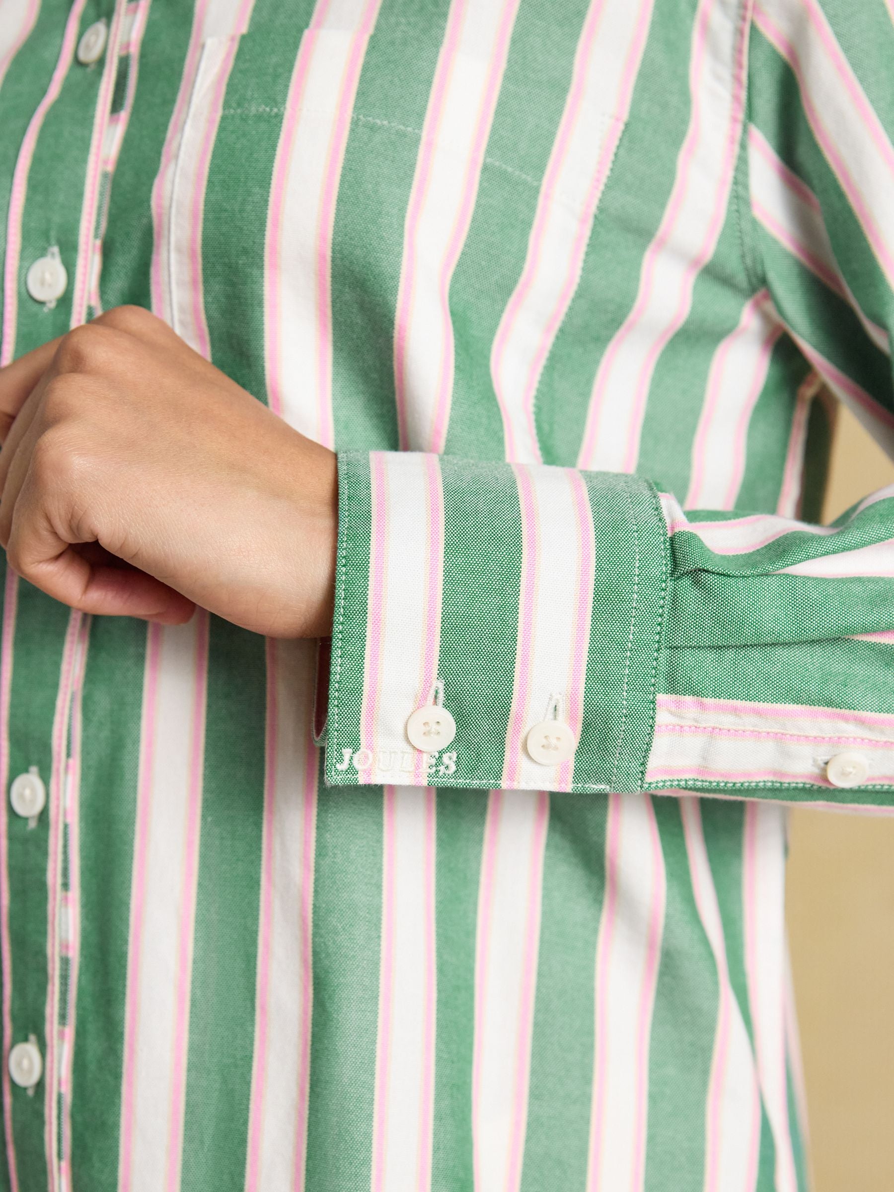 Boyfriend Oxford Green Stripe Shirt