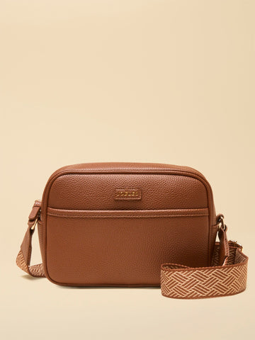 Trent Tan Brown Cross Body Bag with Adjustable Thick Strap