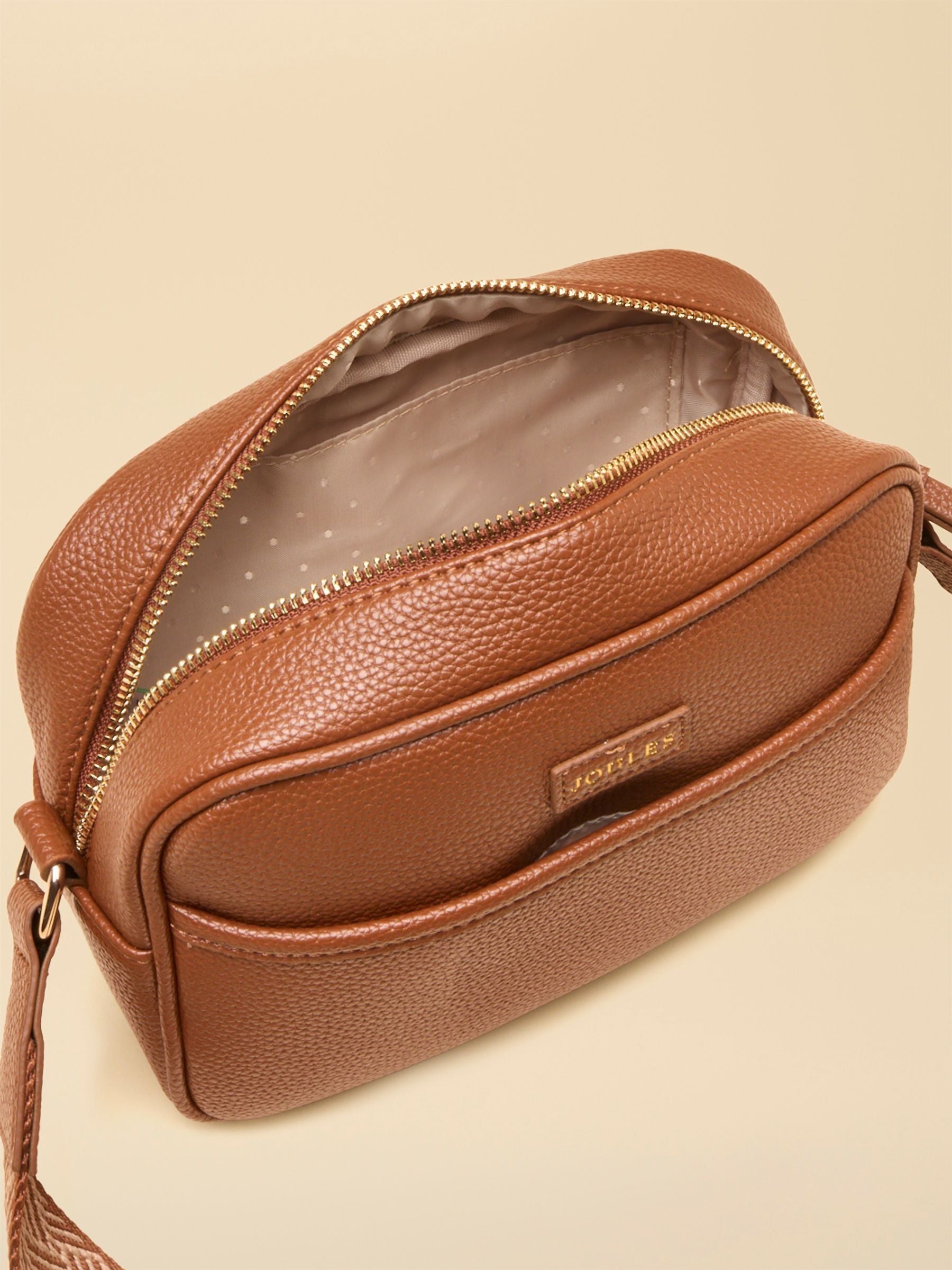 Trent Tan Brown Cross Body Bag with Adjustable Thick Strap