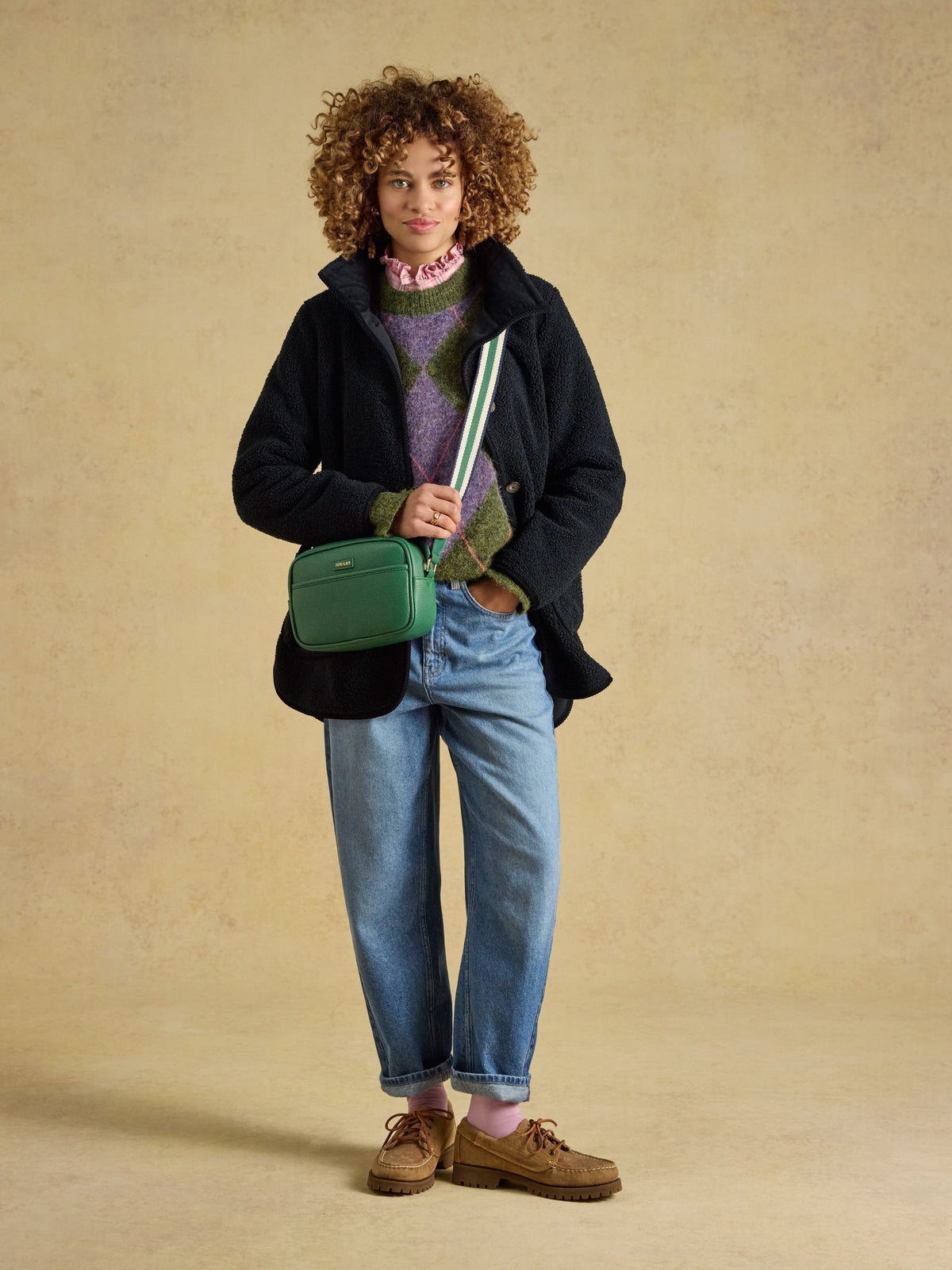 Cross Body Bag with Adjustable Thick Strap - Green