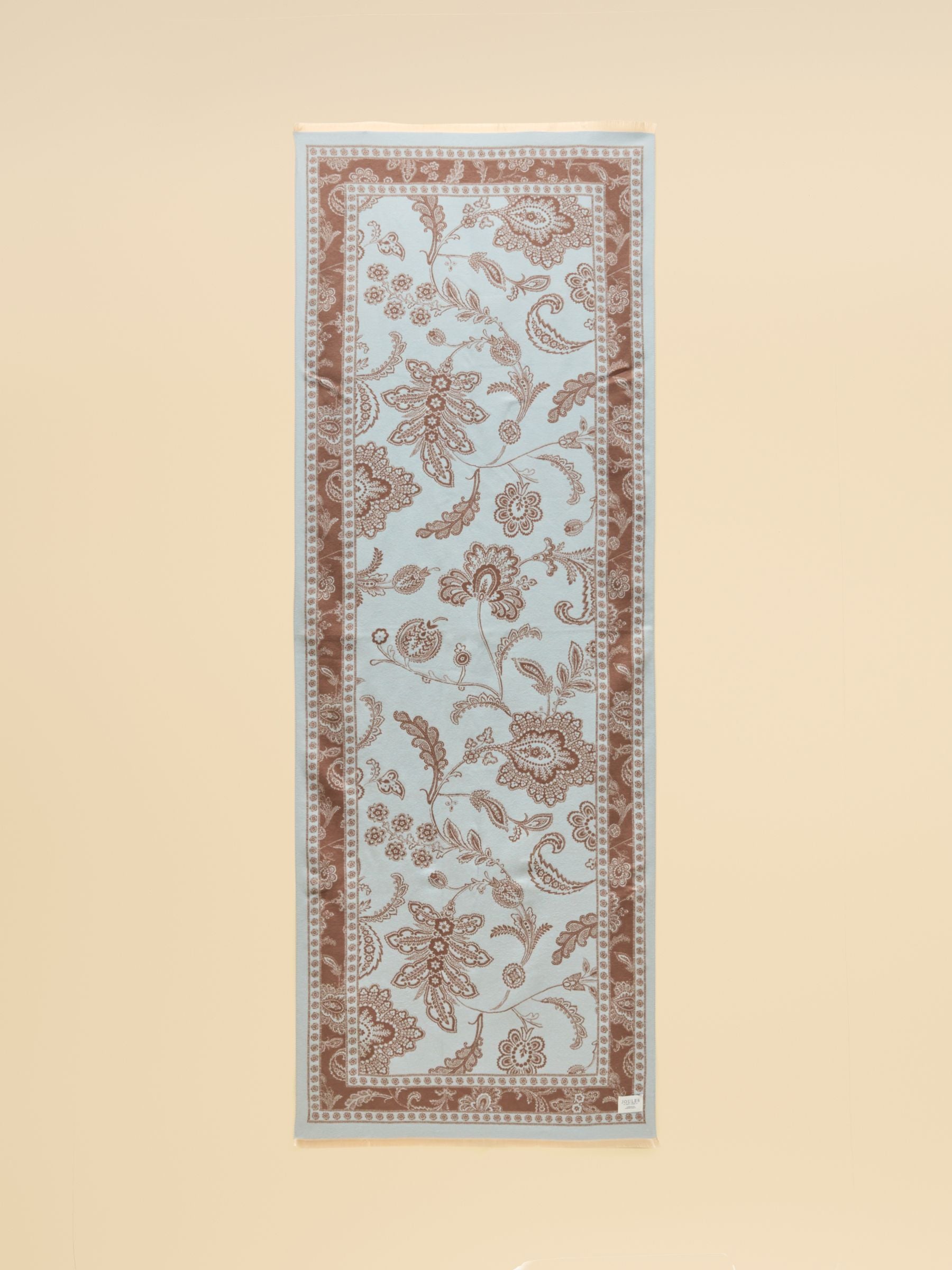 Jacquard Blue Brown Floral Scarf