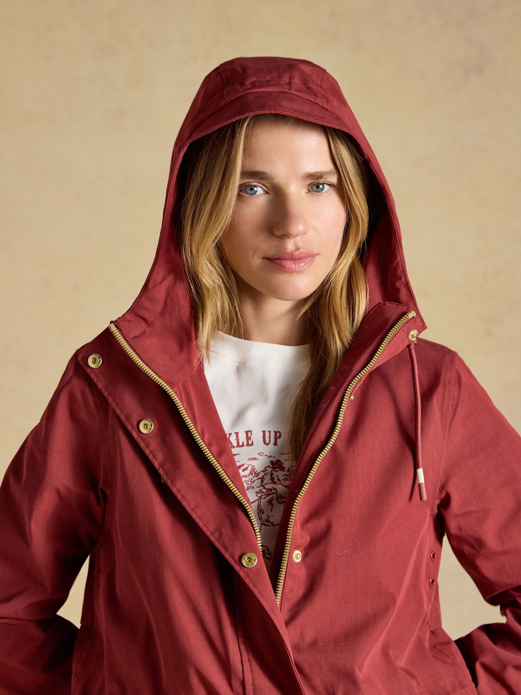 Portwell Rust Red Waterproof Raincoat With Hood