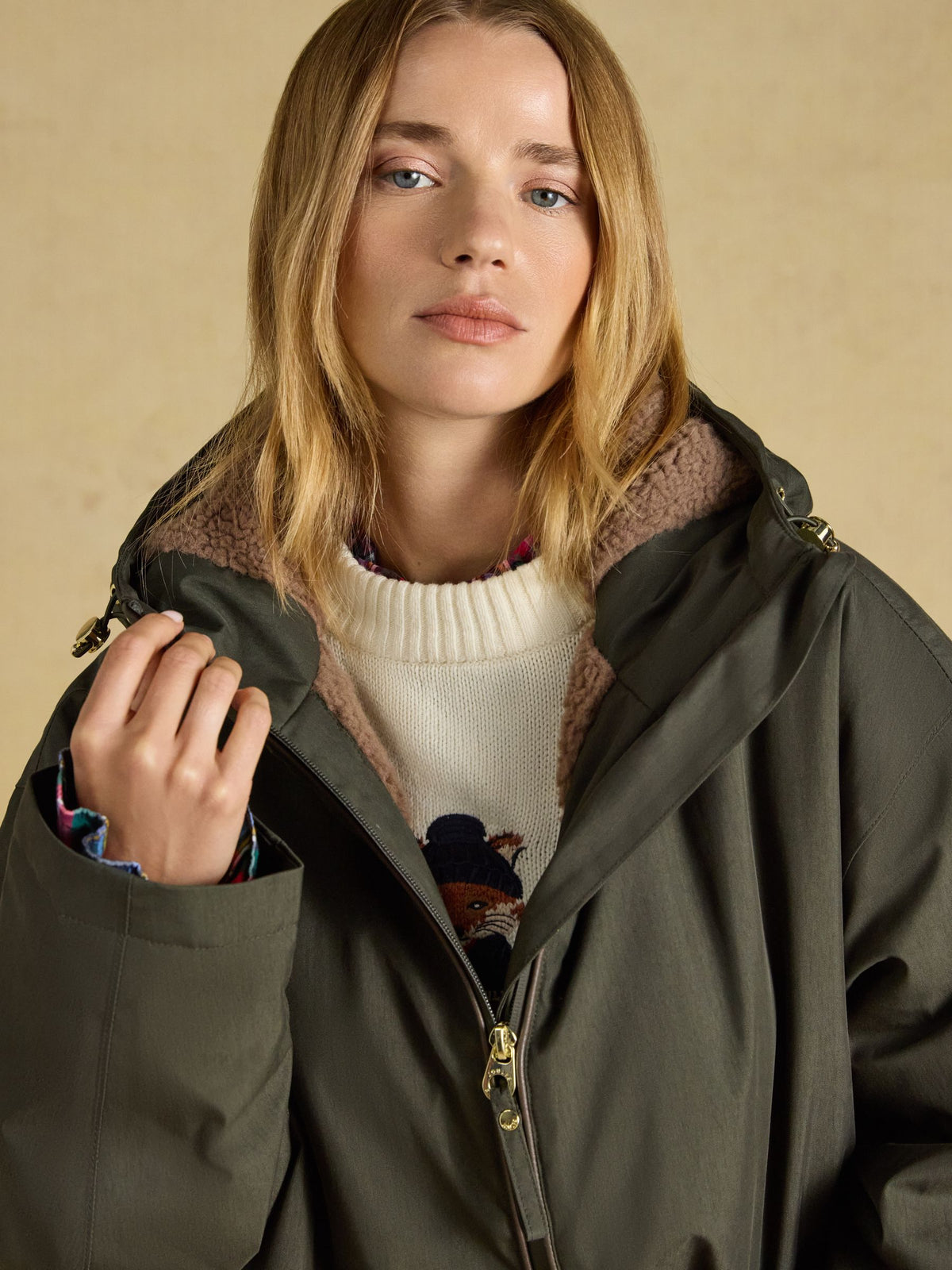Coverall Fleece Lined Waterproof Coat - Green