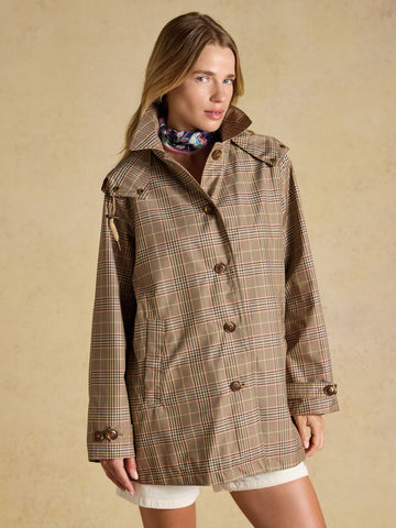 Rainmore Check Waterproof Button Through Raincoat