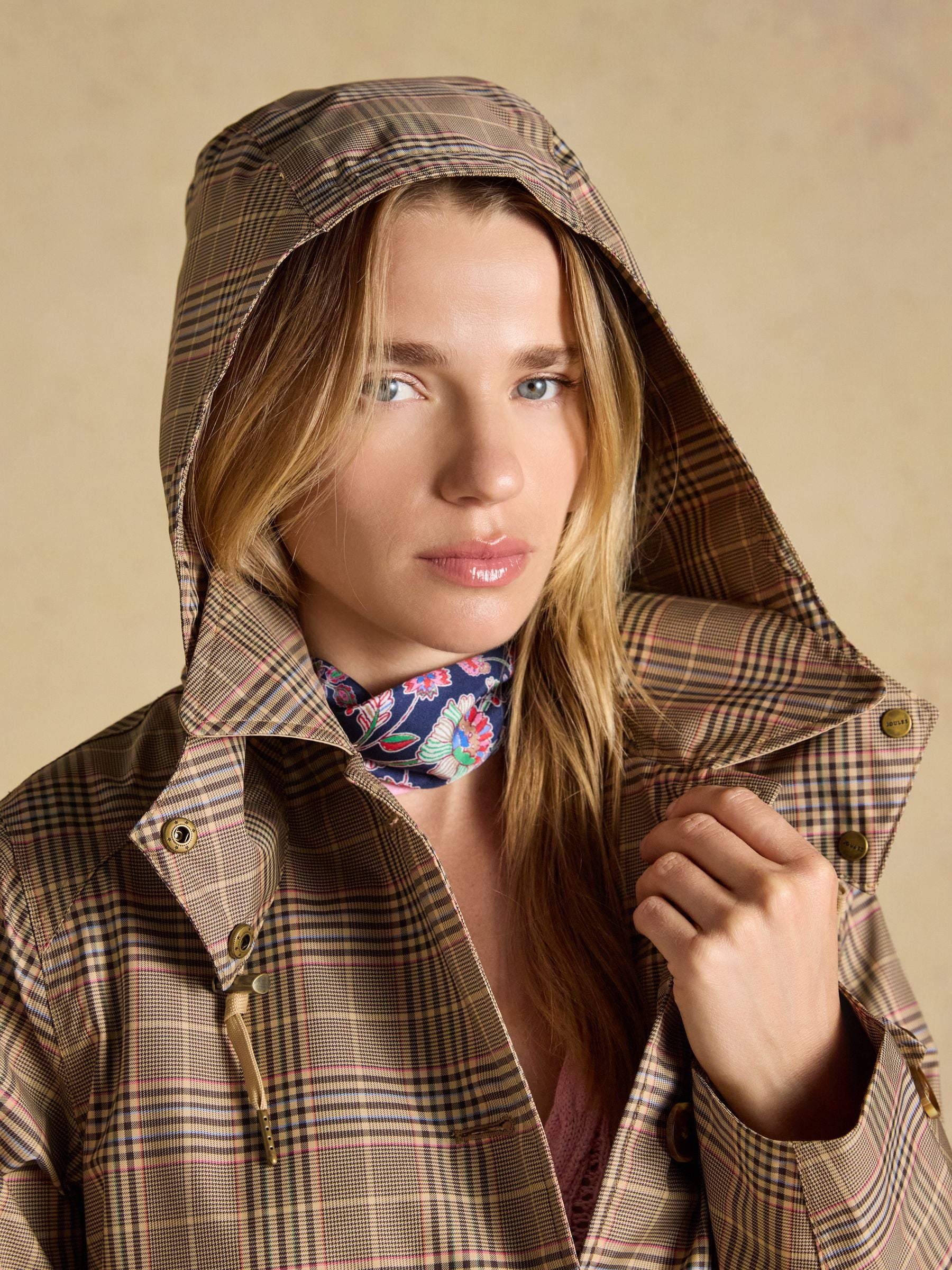 Rainmore Check Waterproof Button Through Raincoat