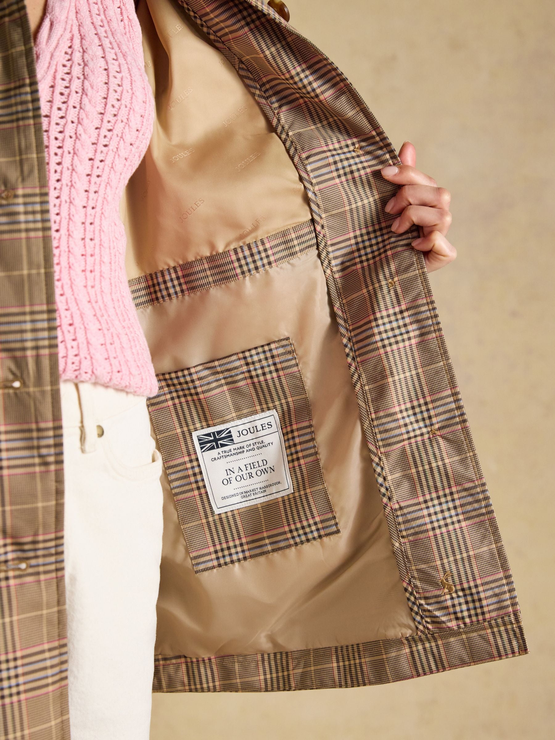Rainmore Check Waterproof Button Through Raincoat