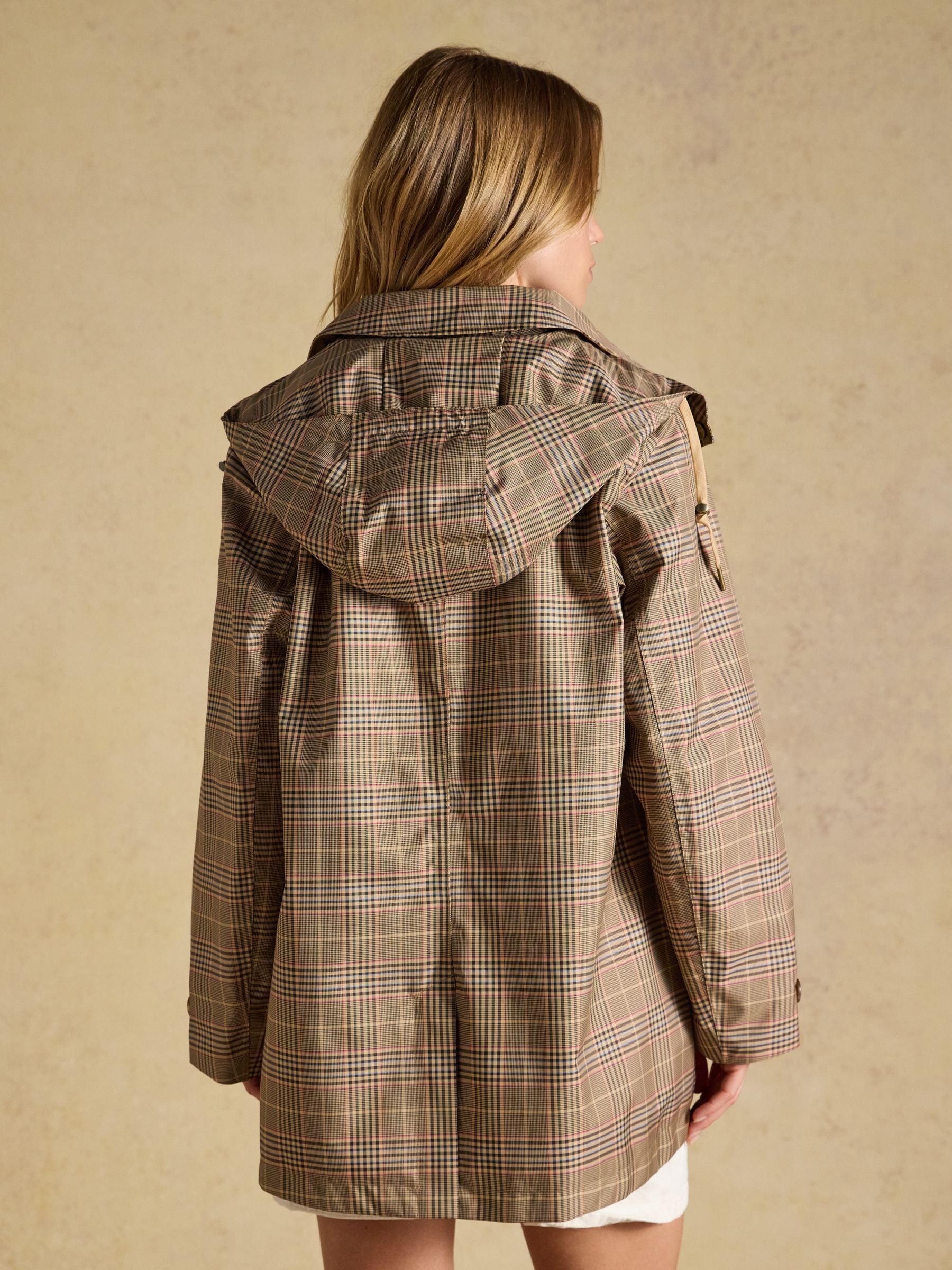 Rainmore Check Waterproof Button Through Raincoat