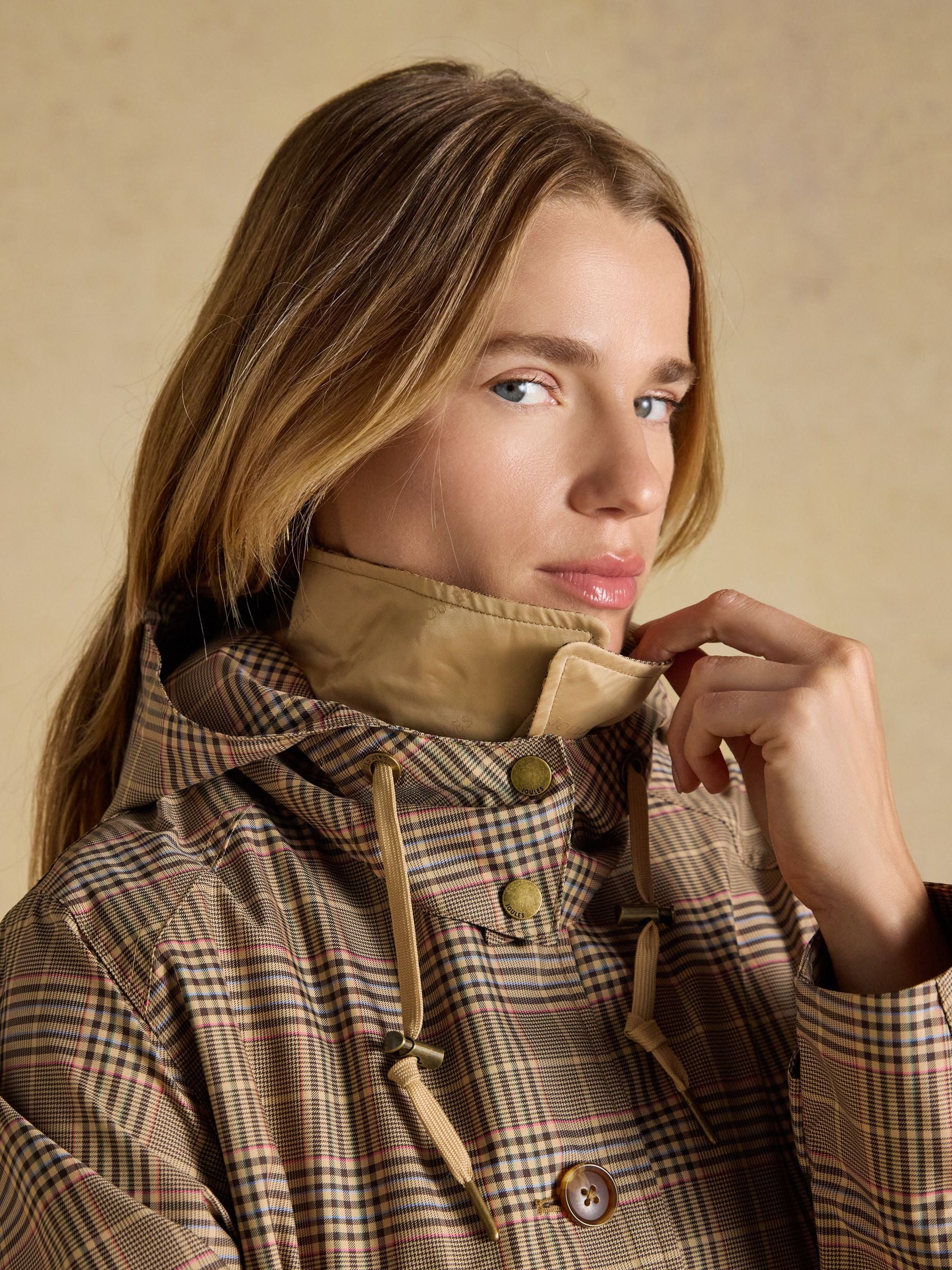 Rainmore Check Waterproof Button Through Raincoat