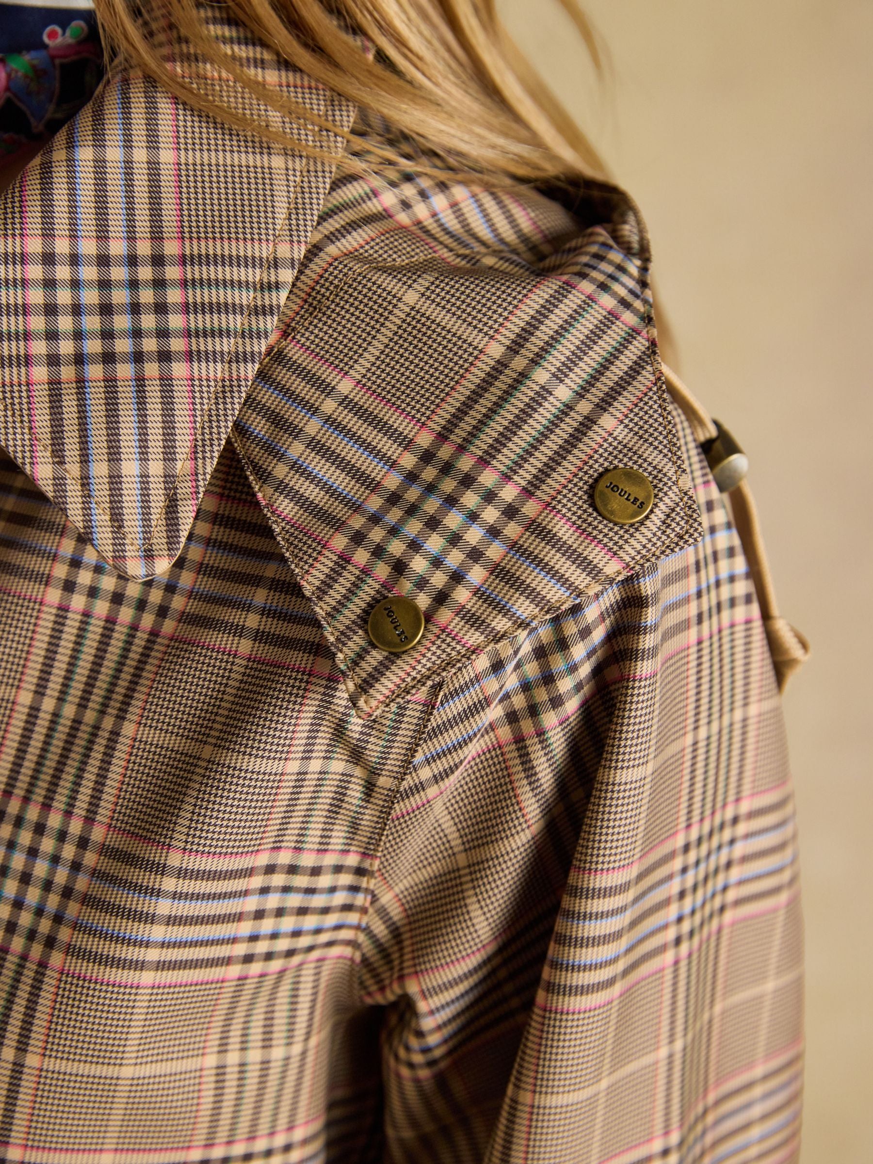 Rainmore Check Waterproof Button Through Raincoat