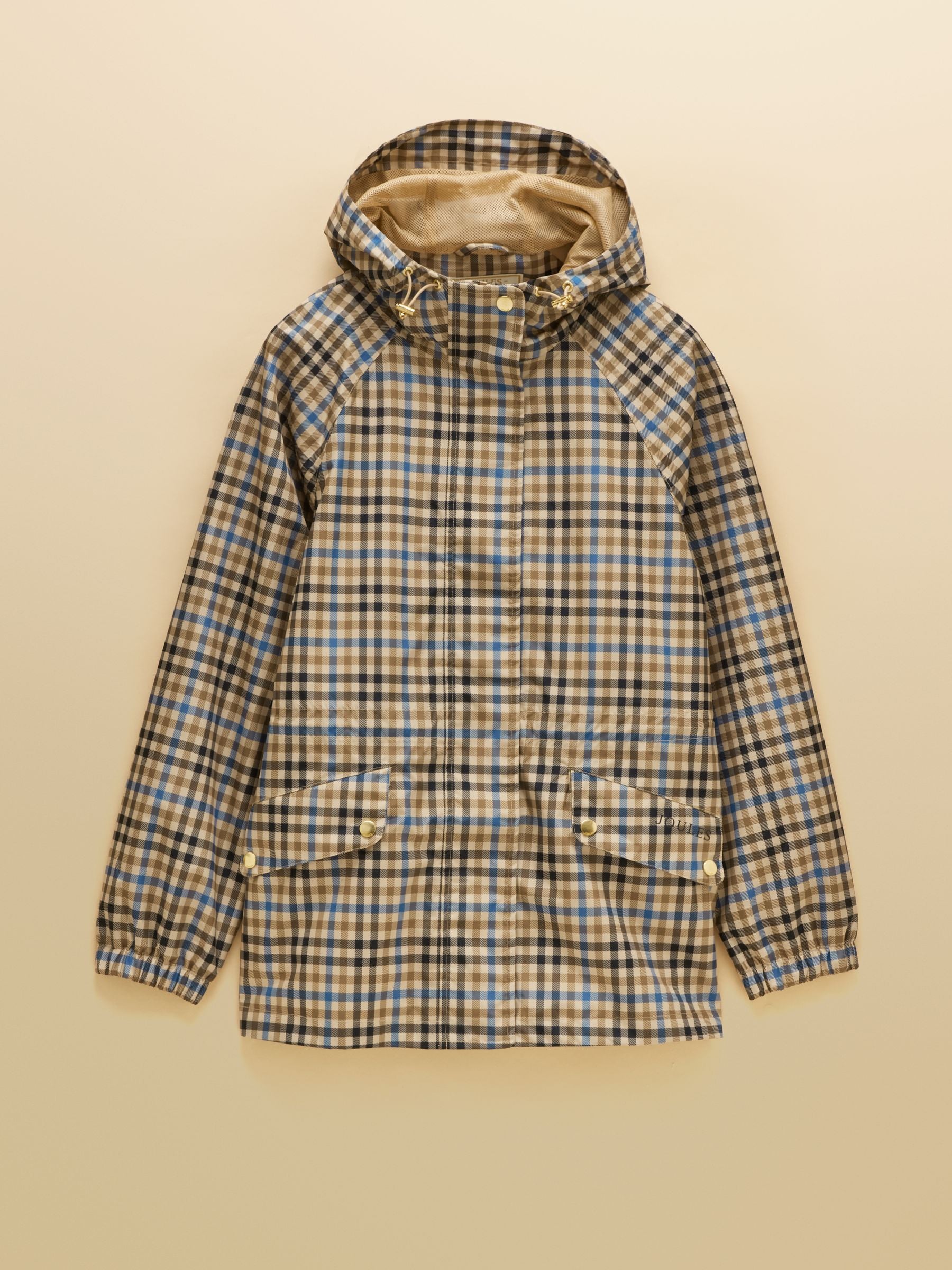 Everdry Brown Check Waterproof Packable Raincoat With Hood