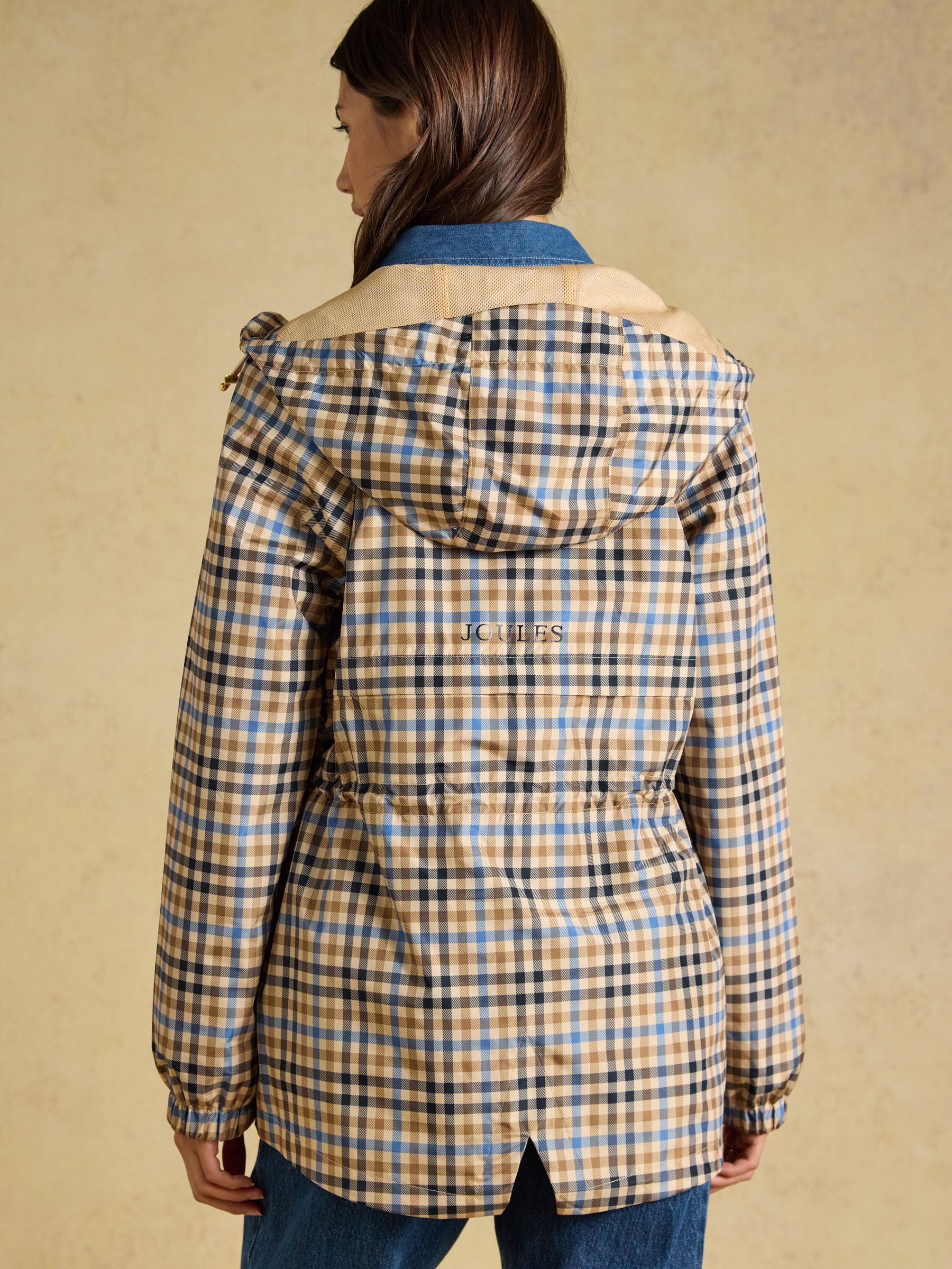 Everdry Brown Check Waterproof Packable Raincoat With Hood