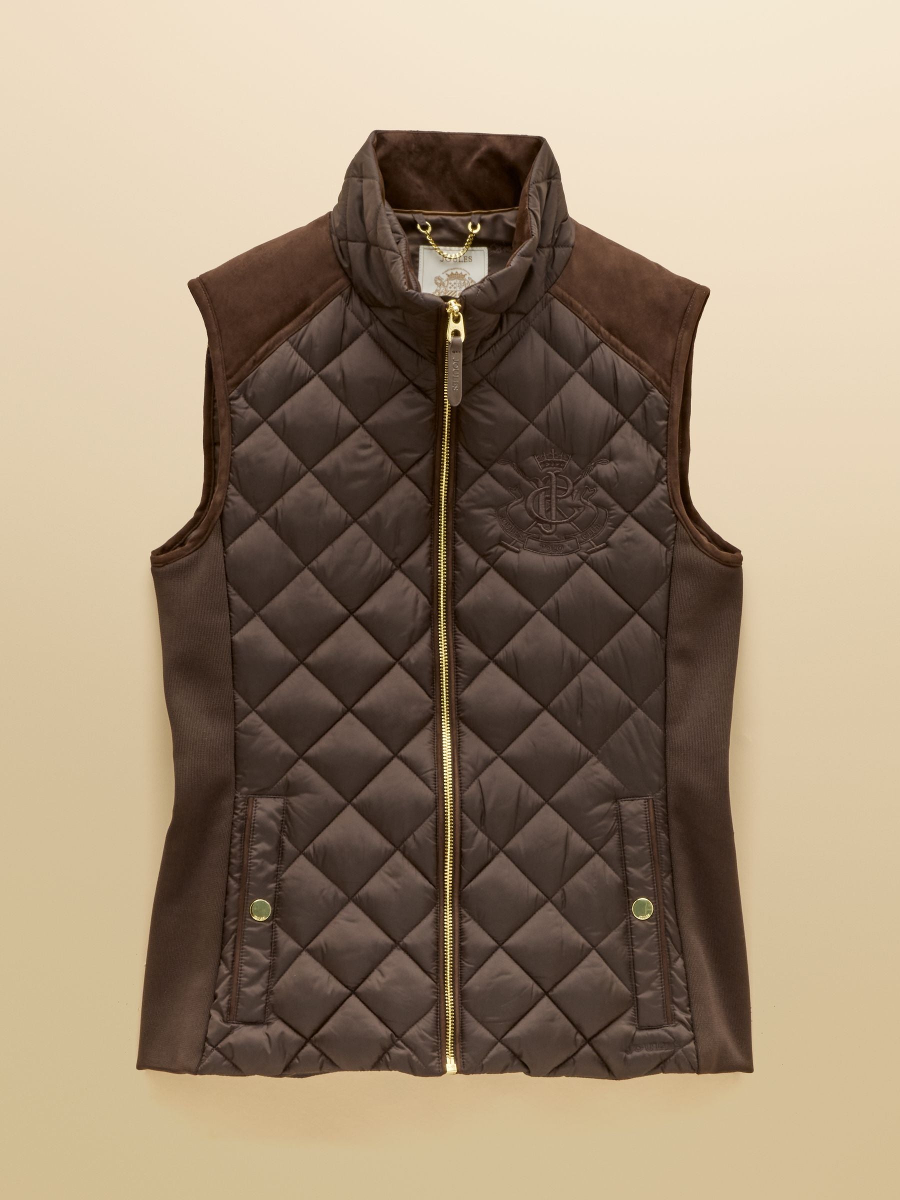 Braemar Luxe Chocolate Brown Showerproof Diamond Quilted Gilet