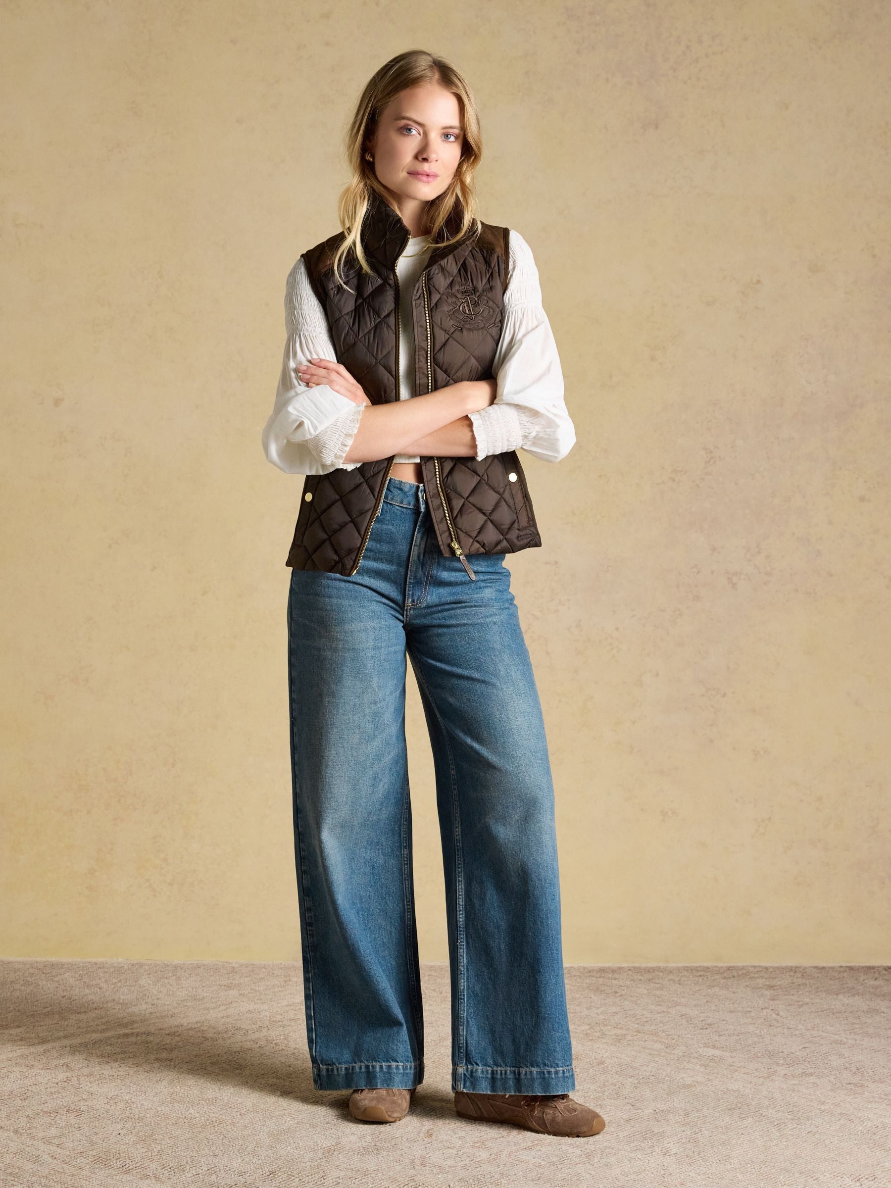 Braemar Luxe Chocolate Brown Showerproof Diamond Quilted Gilet