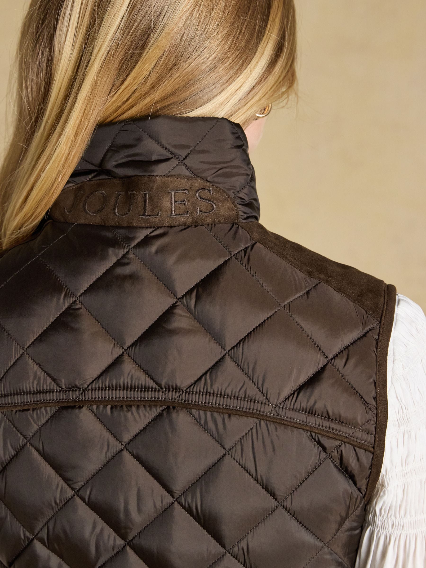 Braemar Luxe Chocolate Brown Showerproof Diamond Quilted Gilet