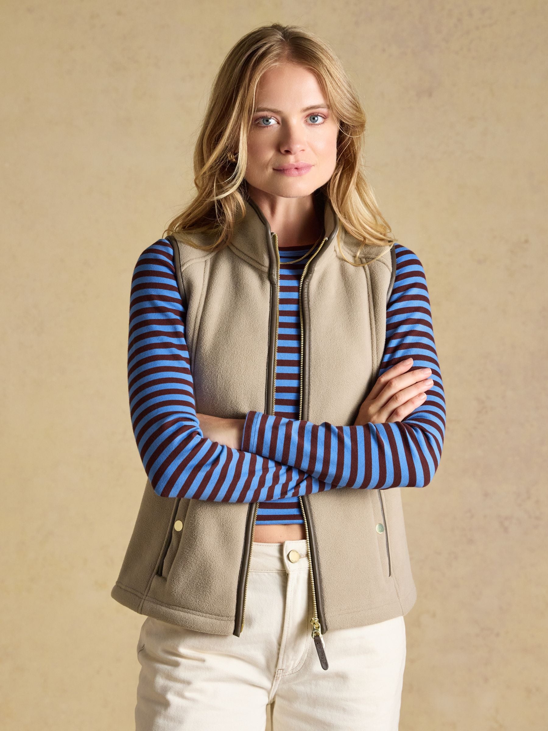 Heritage Mink Brown Regular Fleece Gilet
