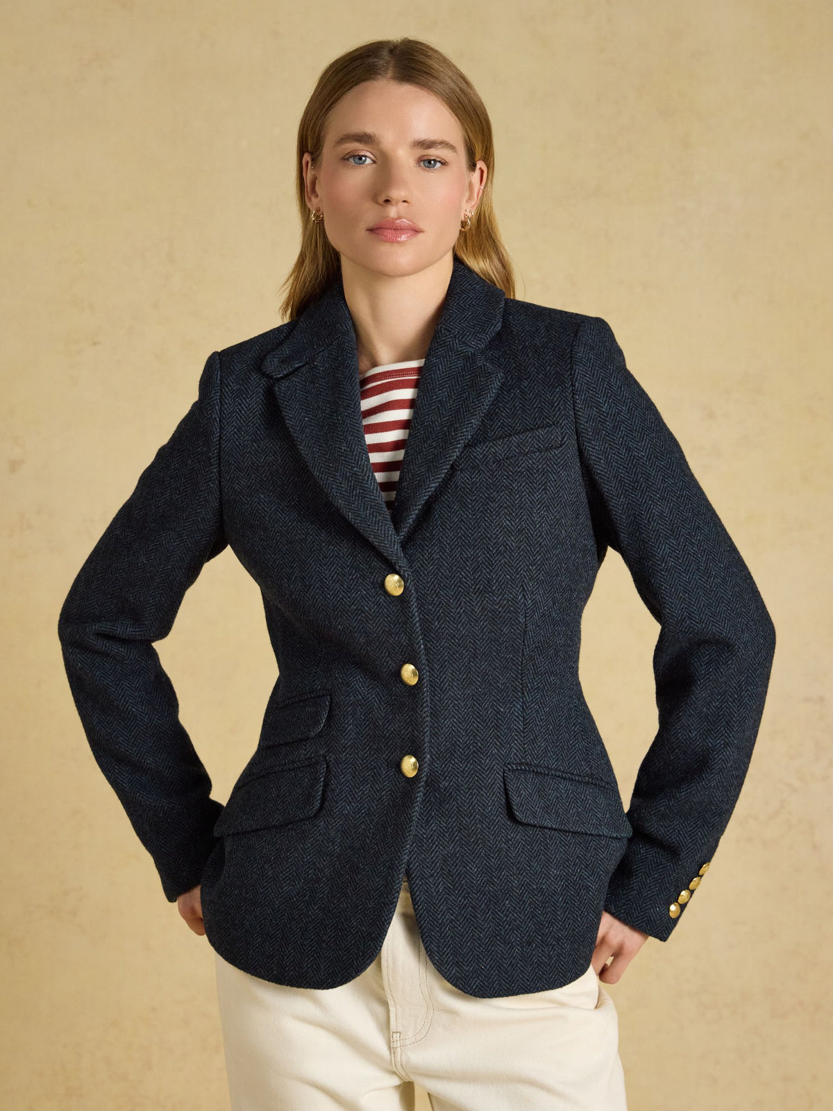 Canterley Tweed Blazer - Navy Herringbone