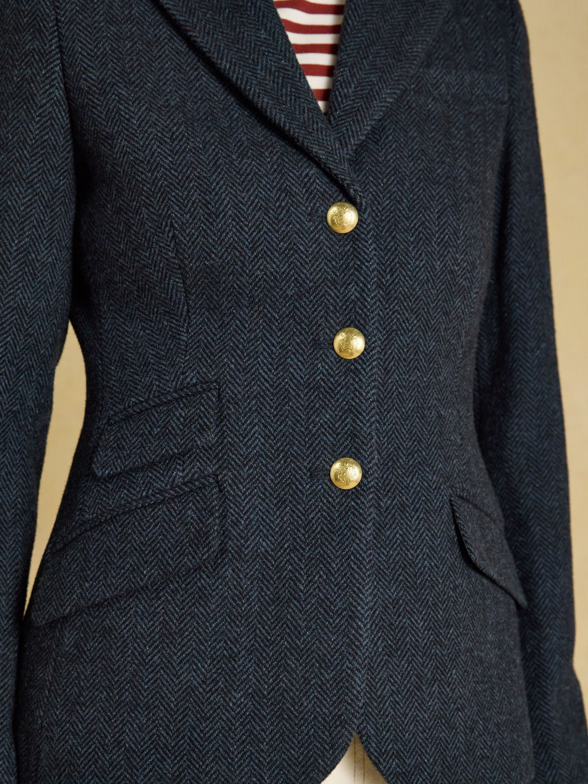Canterley Tweed Blazer - Navy Herringbone