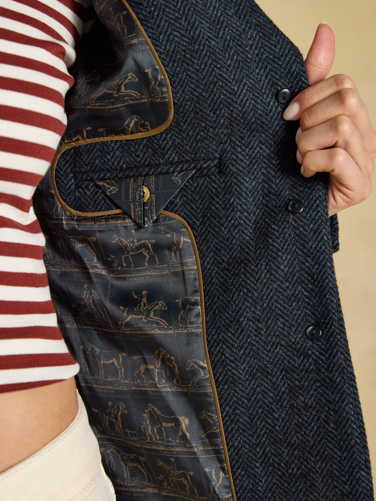 Canterley Tweed Blazer - Navy Herringbone