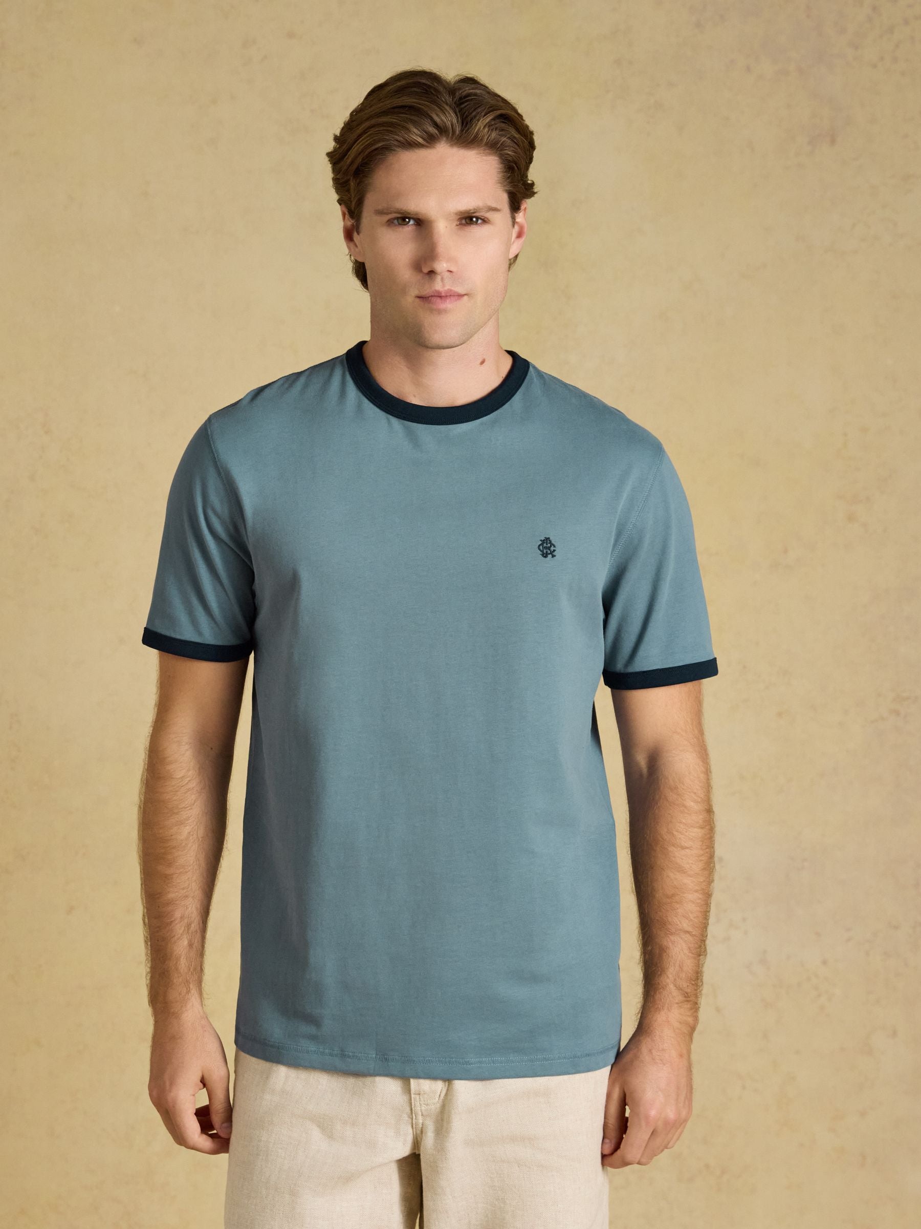 Rugby Club Blue Crew Neck Cotton T-Shirt