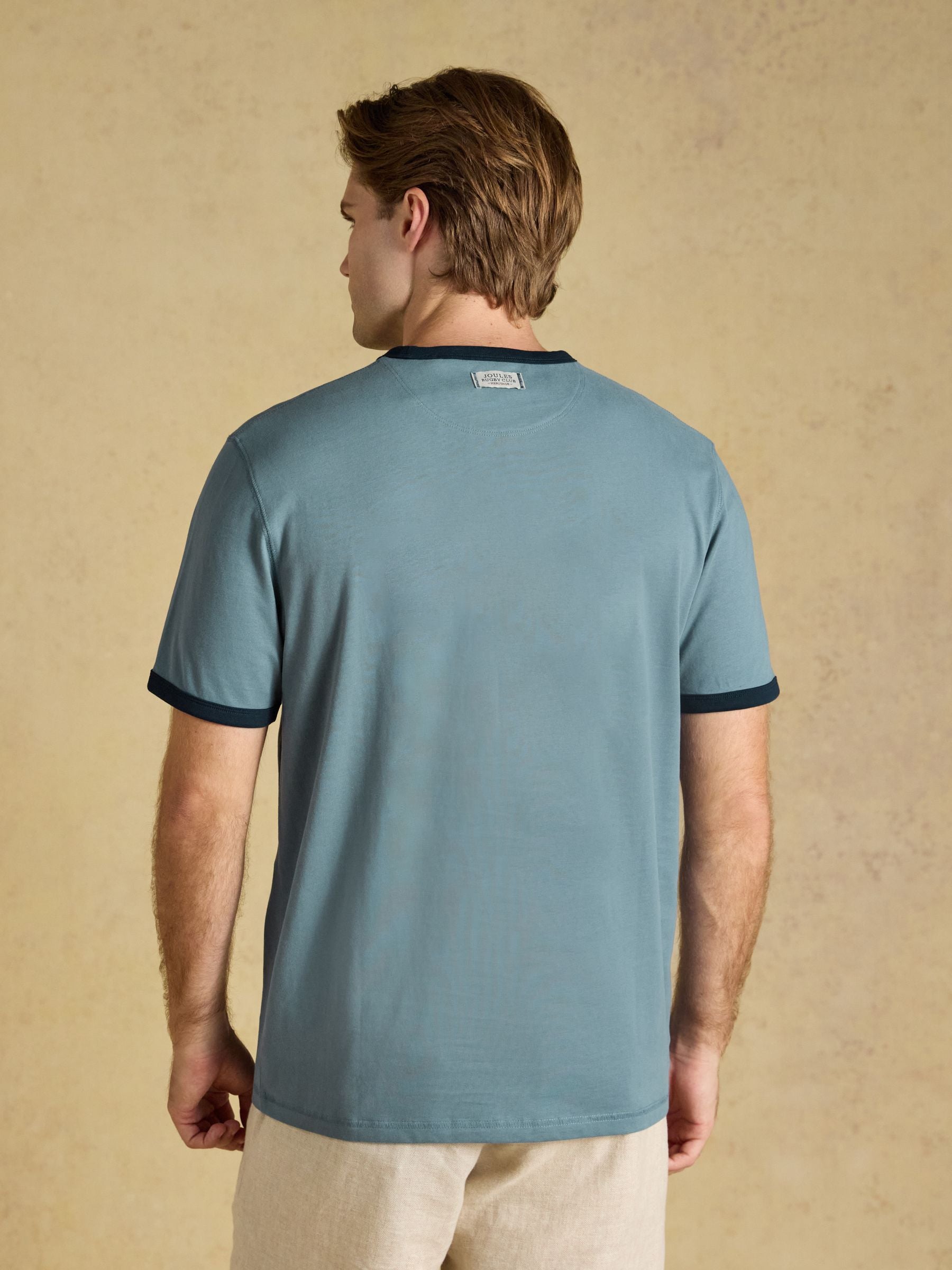 Rugby Club Blue Crew Neck Cotton T-Shirt
