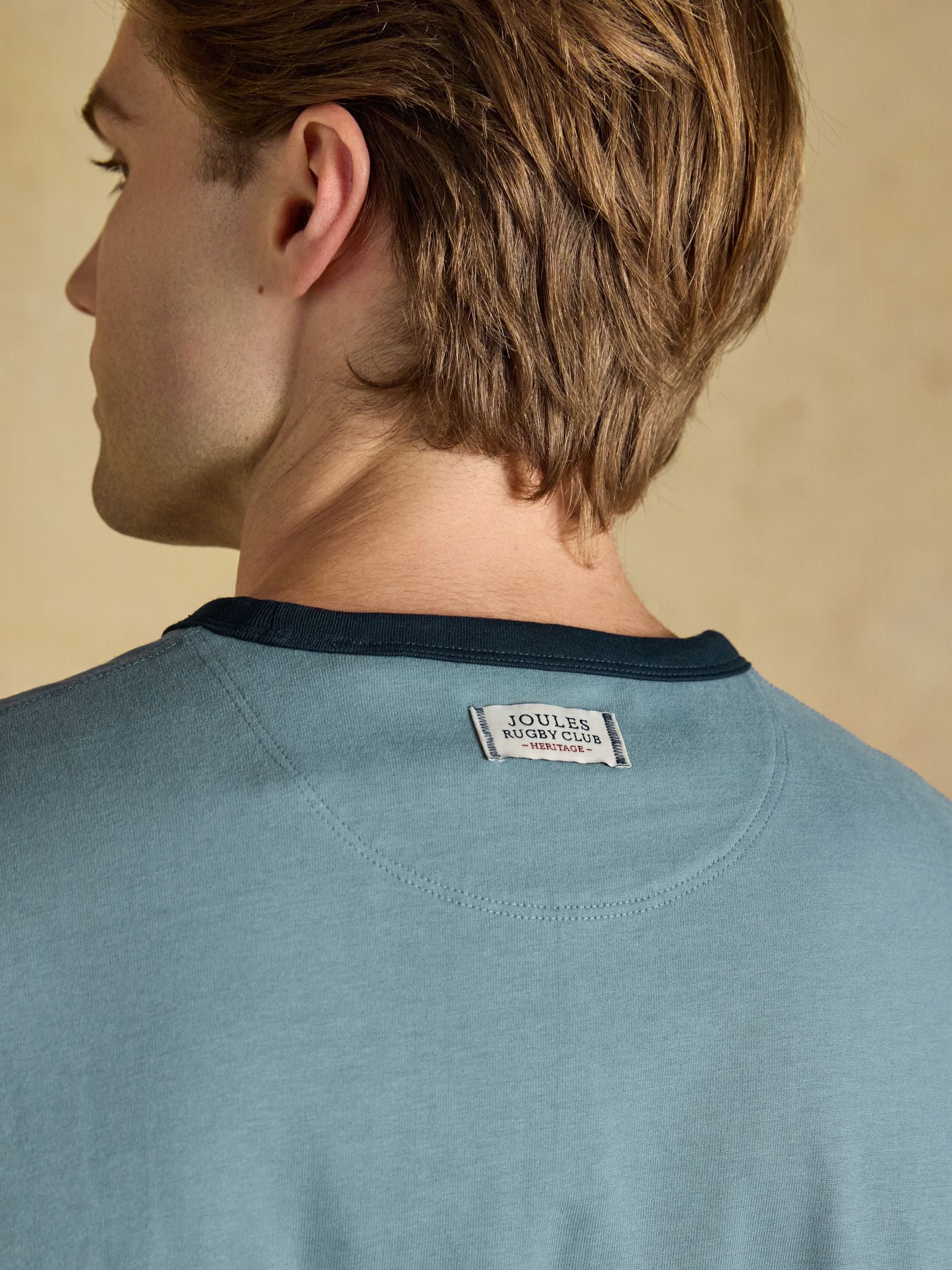Rugby Club Blue Crew Neck Cotton T-Shirt