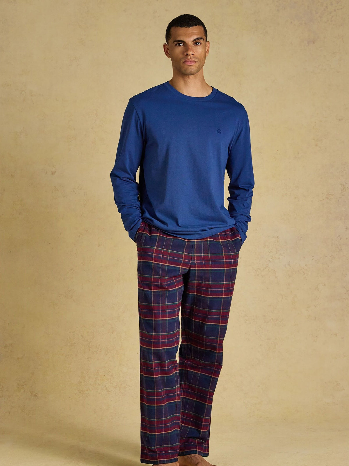 Dozer Jonty Pyjama Long Set – Navy/Burgundy