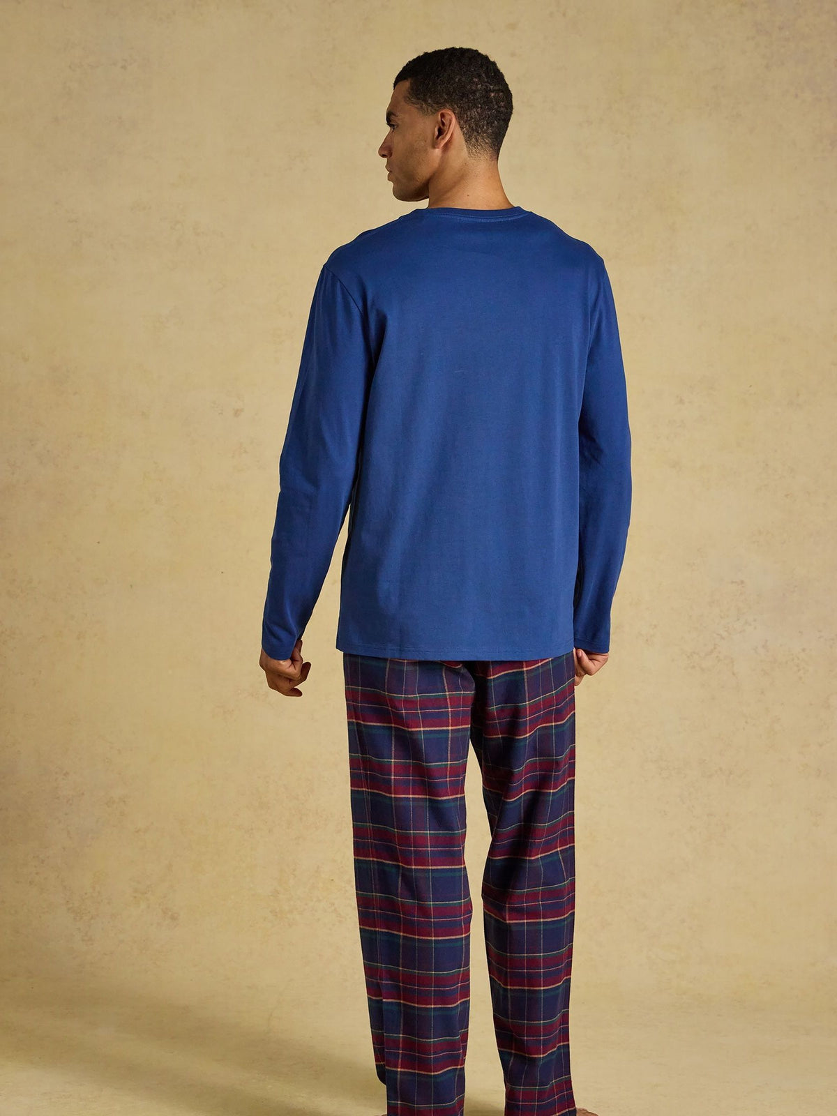 Dozer Jonty Pyjama Long Set – Navy/Burgundy