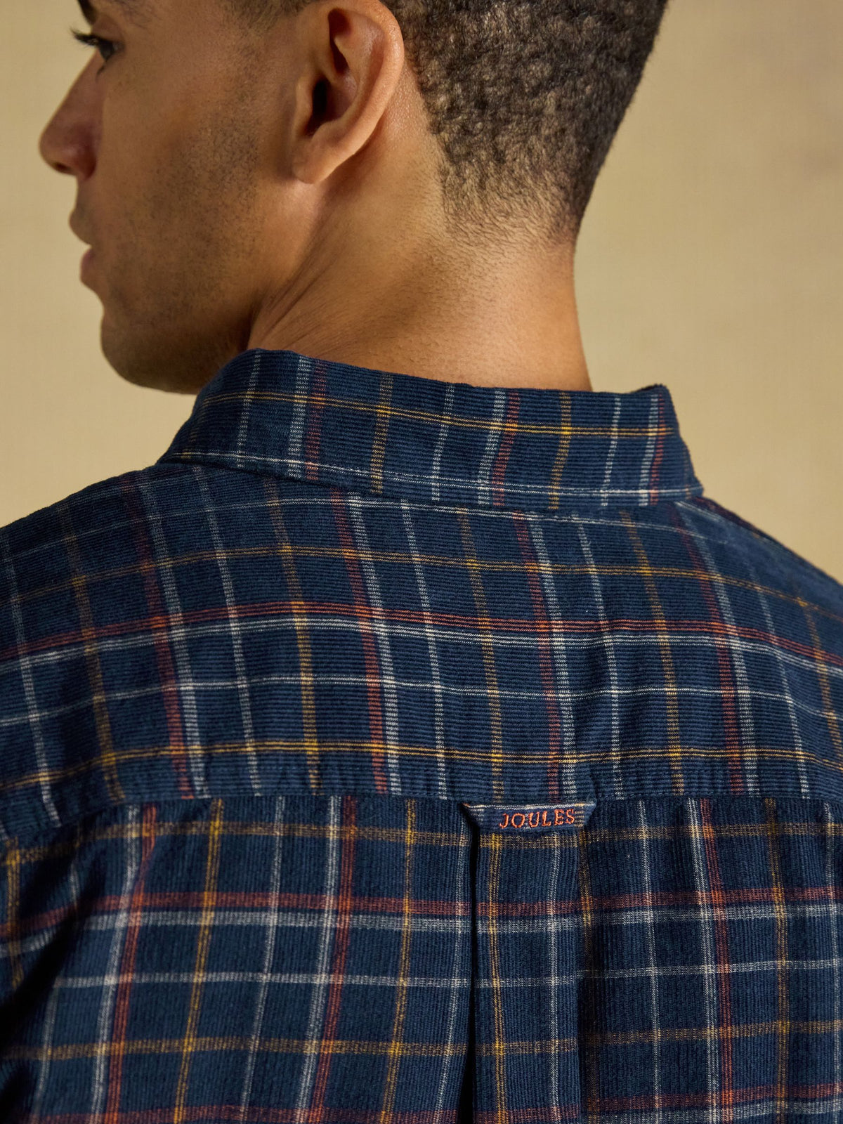 Cord Check Classic Fit Shirt - Navy